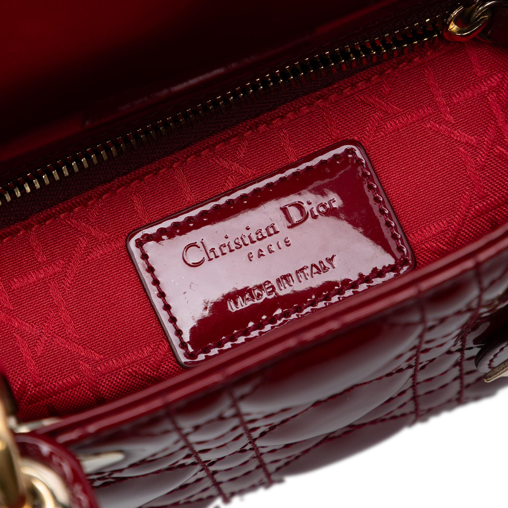 Dior Mini Patent Cannage Lady Dior
