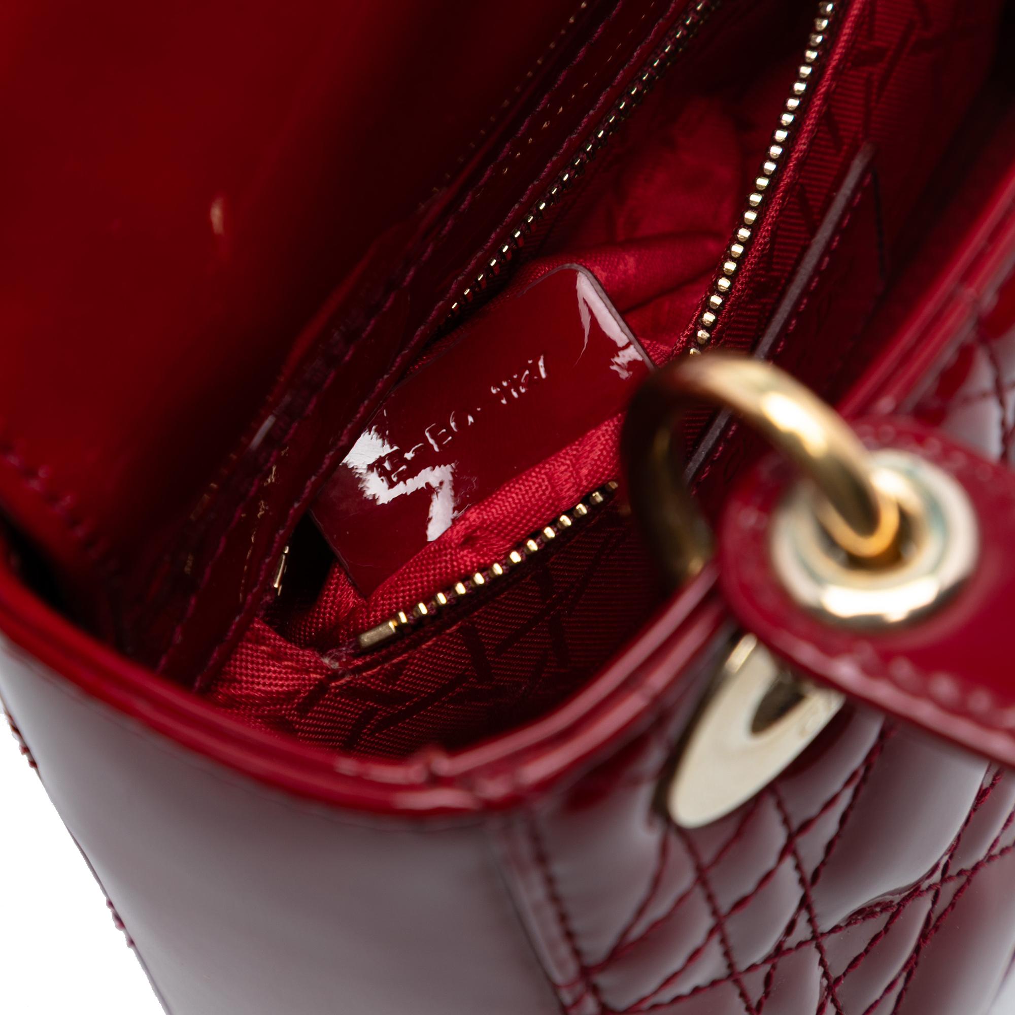 Dior Mini Patent Cannage Lady Dior