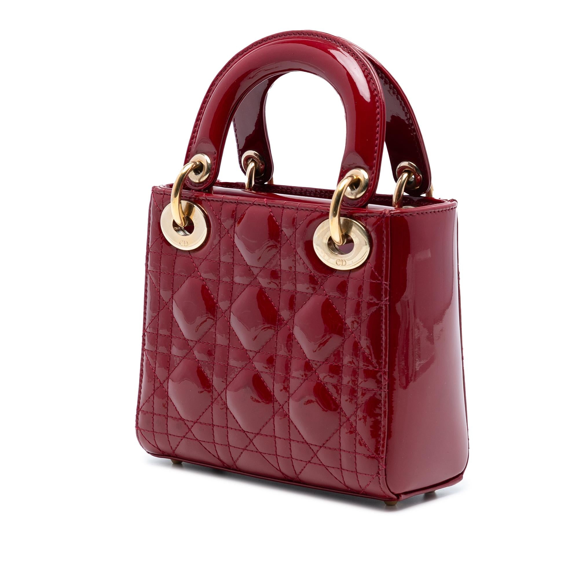 Dior Mini Patent Cannage Lady Dior