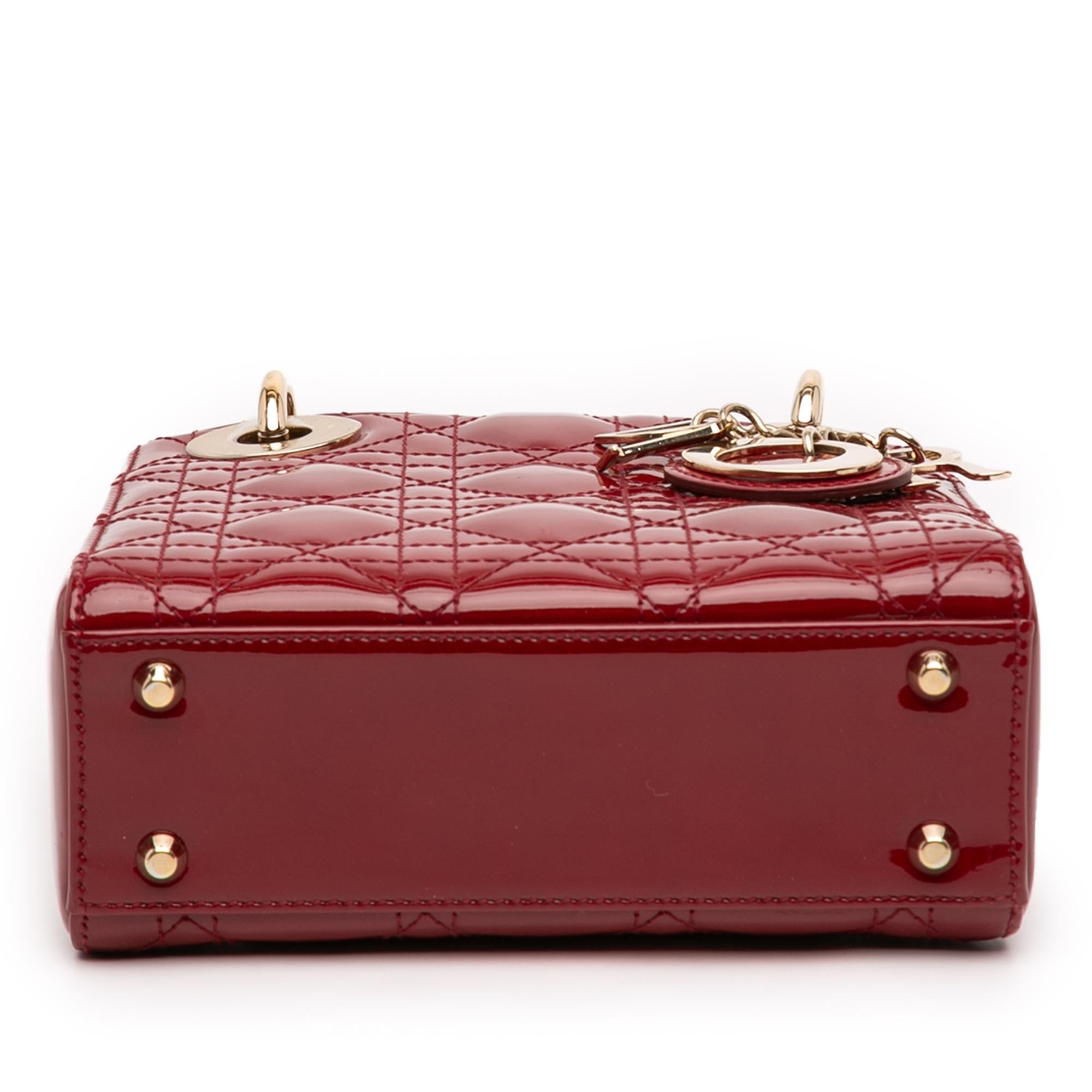 Dior Mini Patent Cannage Lady Dior