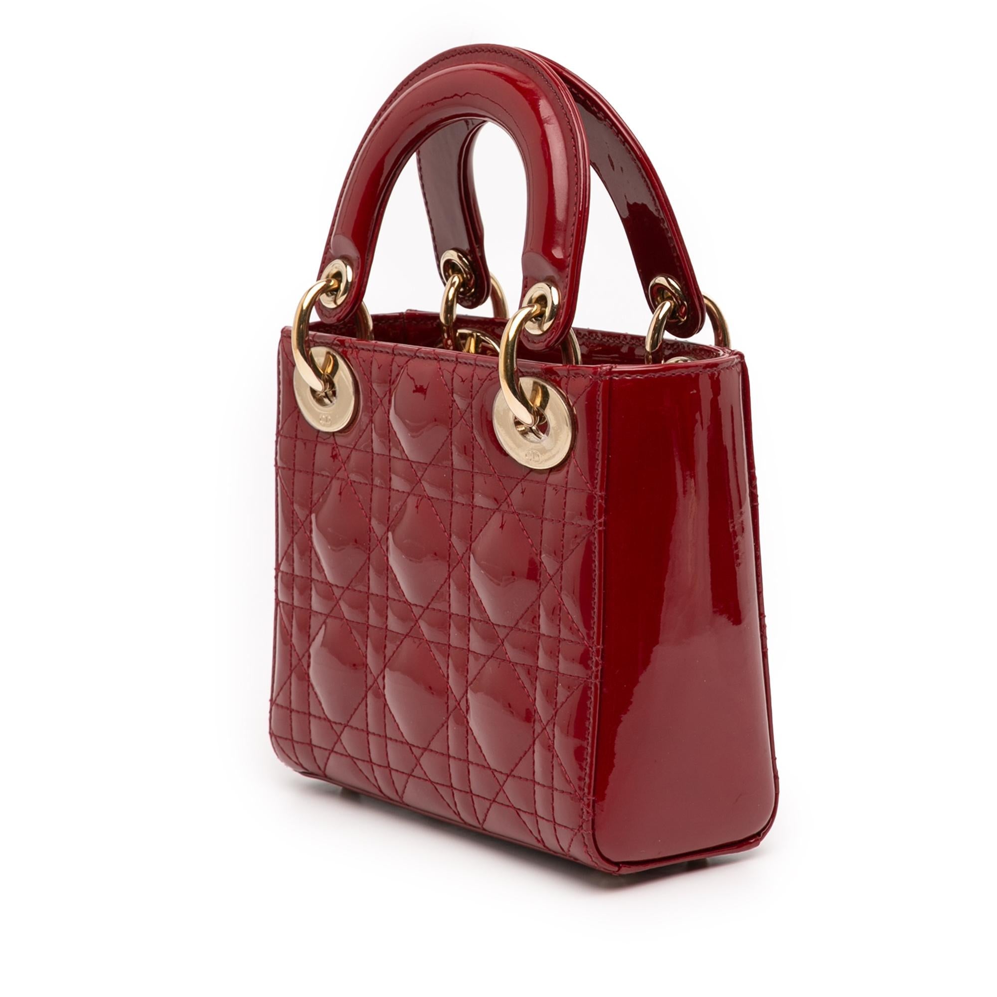 Dior Mini Patent Cannage Lady Dior