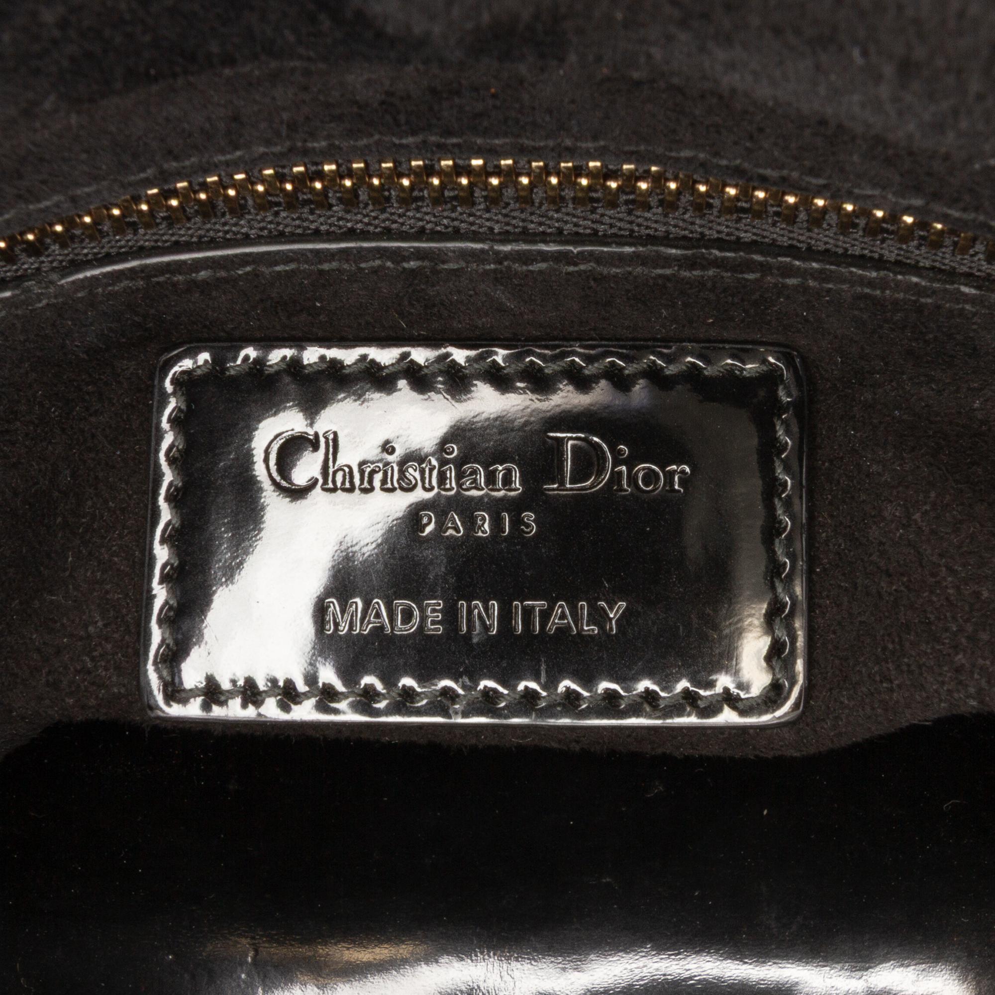 Dior Mini Patent Cannage Studded Supple Lady Dior