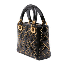 Dior Mini Patent Cannage Studded Supple Lady Dior