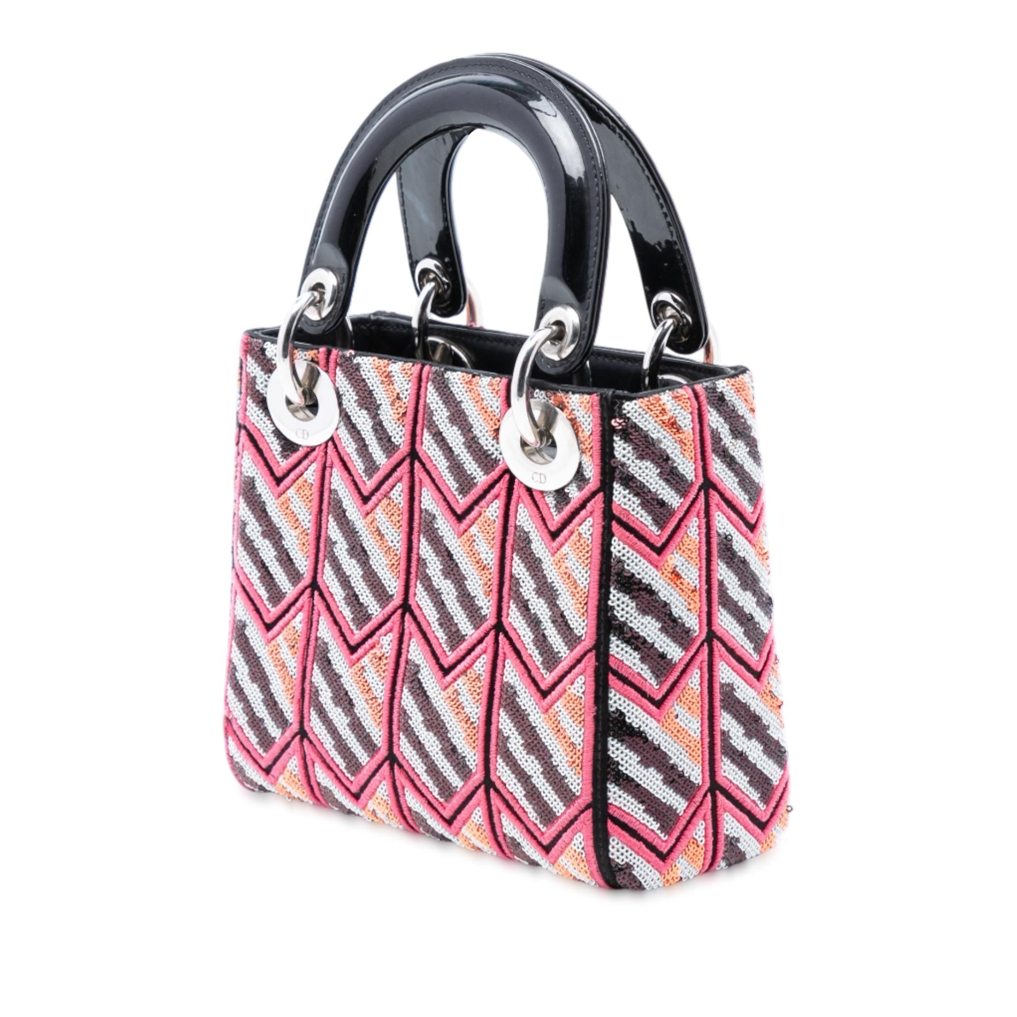 Dior Mini Patent Sequined Lady Dior