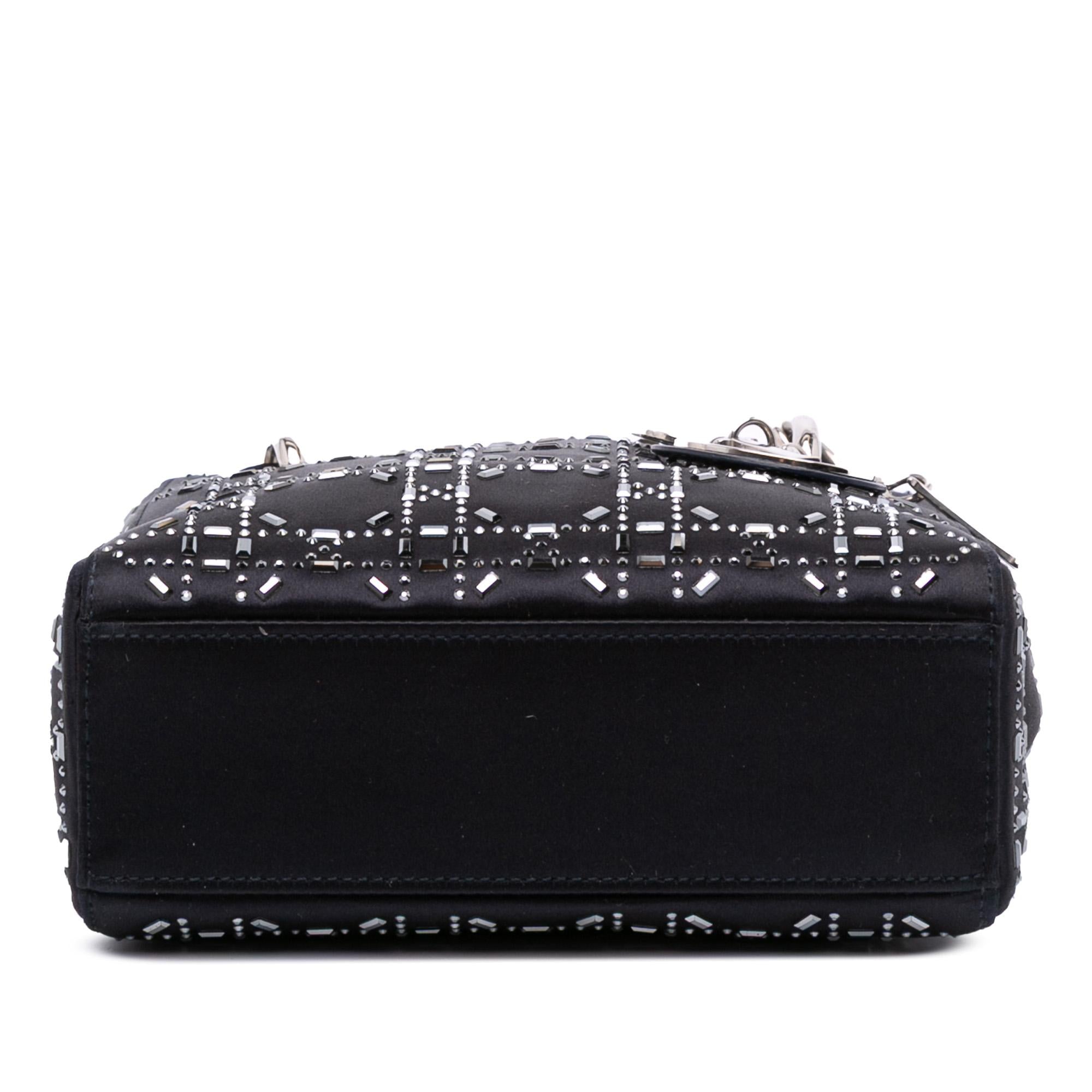 Dior Mini Satin Cannage Strass Crystal Embellished Lady Dior