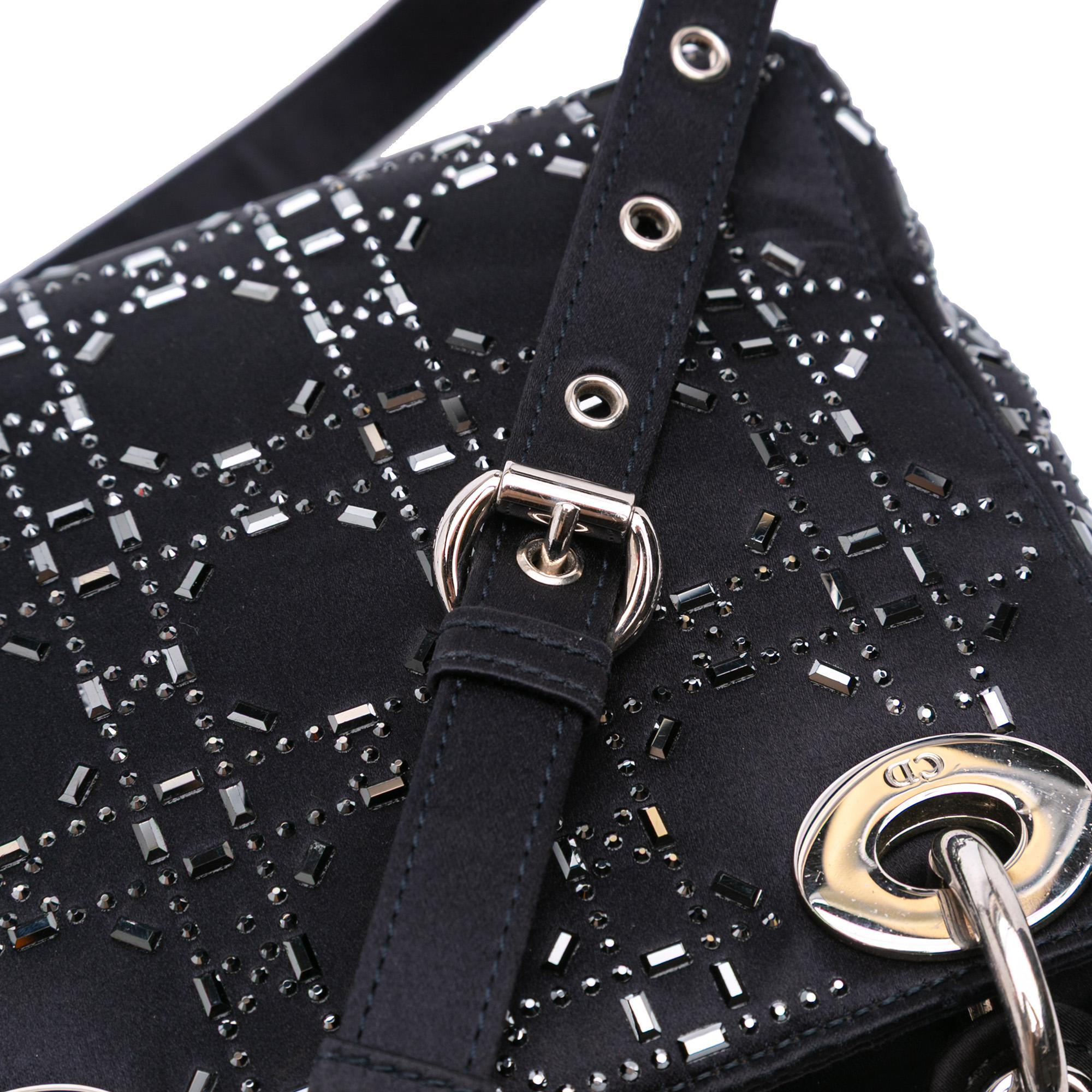 Dior Mini Satin Cannage Strass Crystal Embellished Lady Dior
