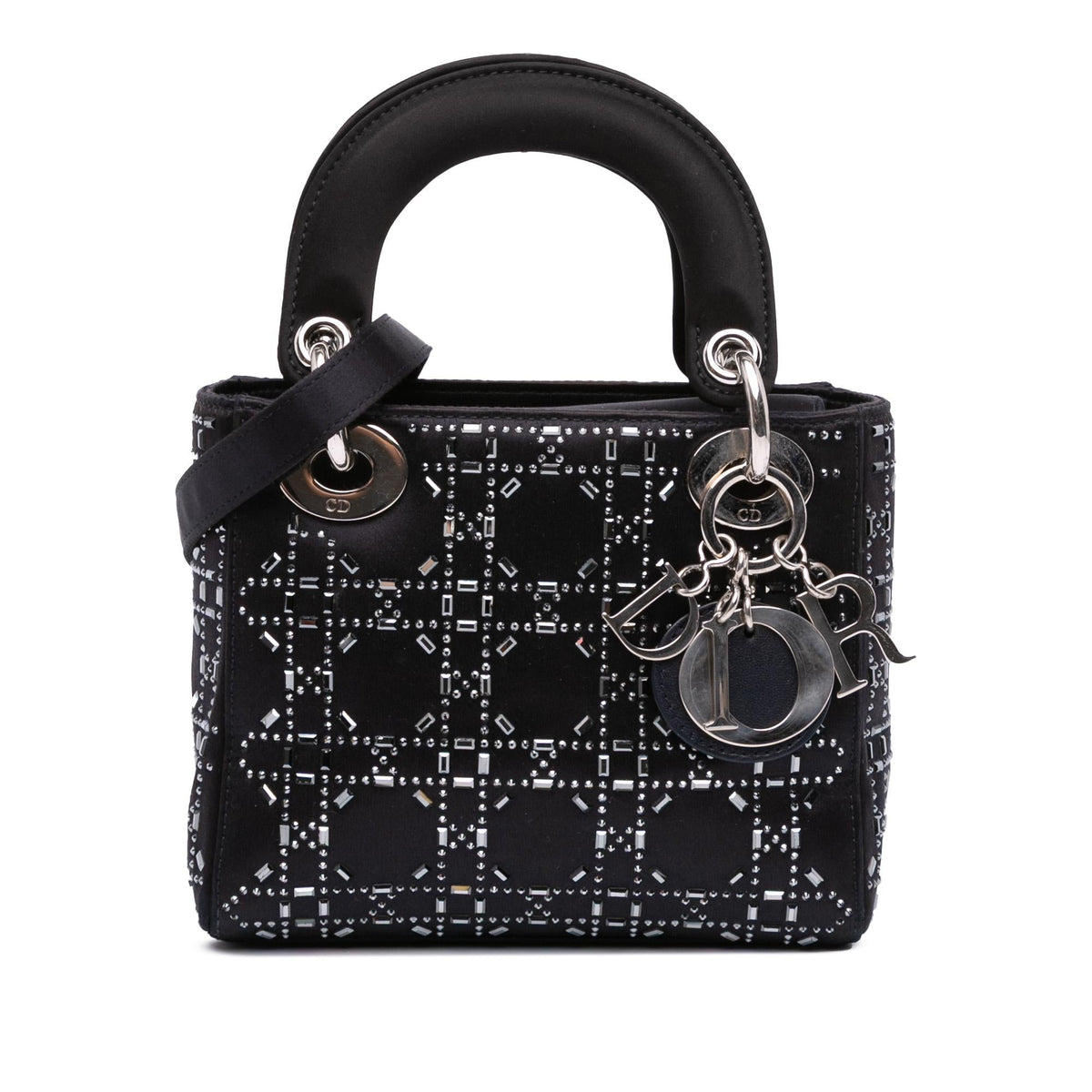 Dior Mini Satin Cannage Strass Crystal Embellished Lady Dior