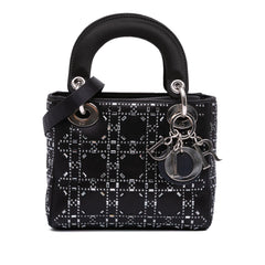 Dior Mini Satin Cannage Strass Crystal Embellished Lady Dior