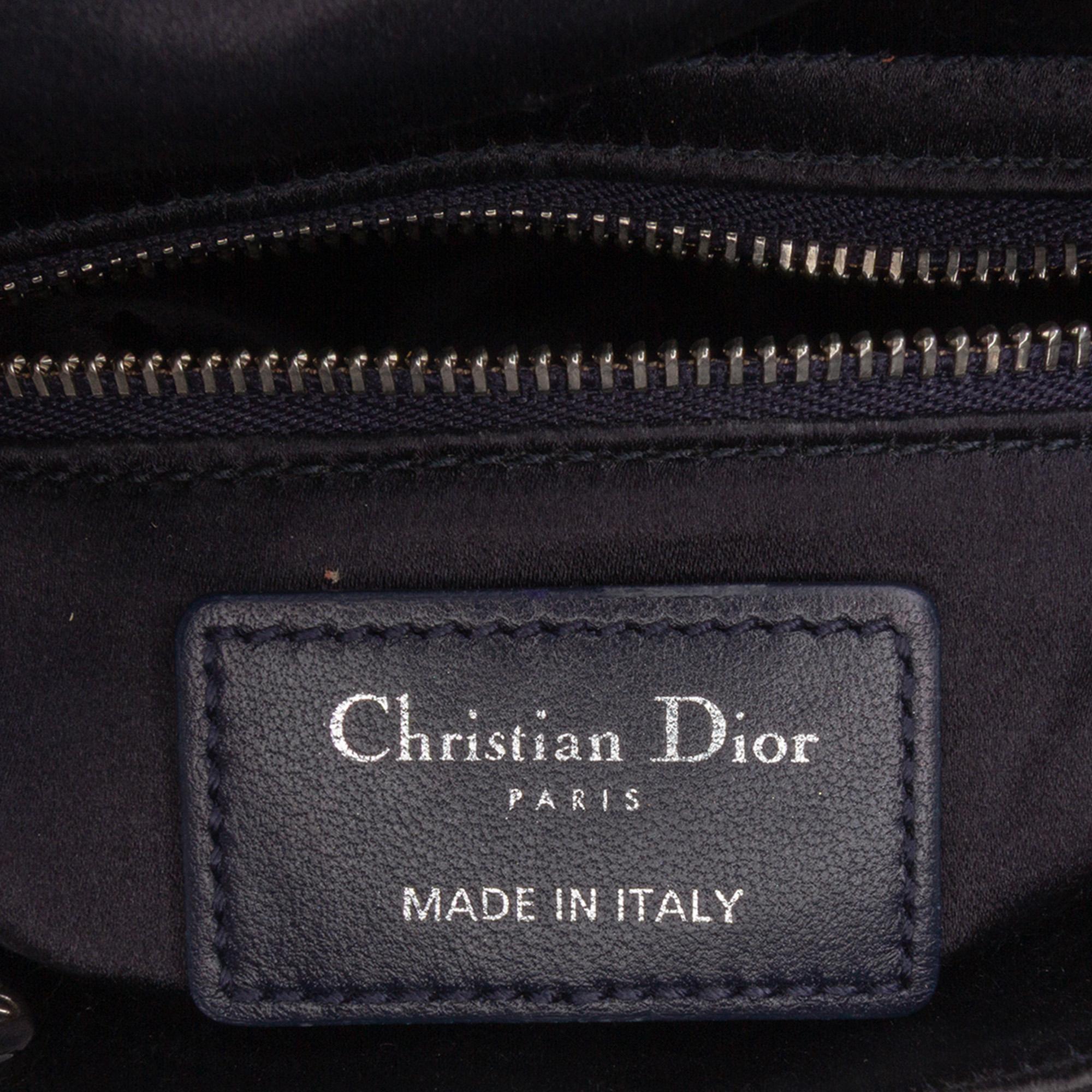 Dior Mini Satin Cannage Strass Crystal Embellished Lady Dior