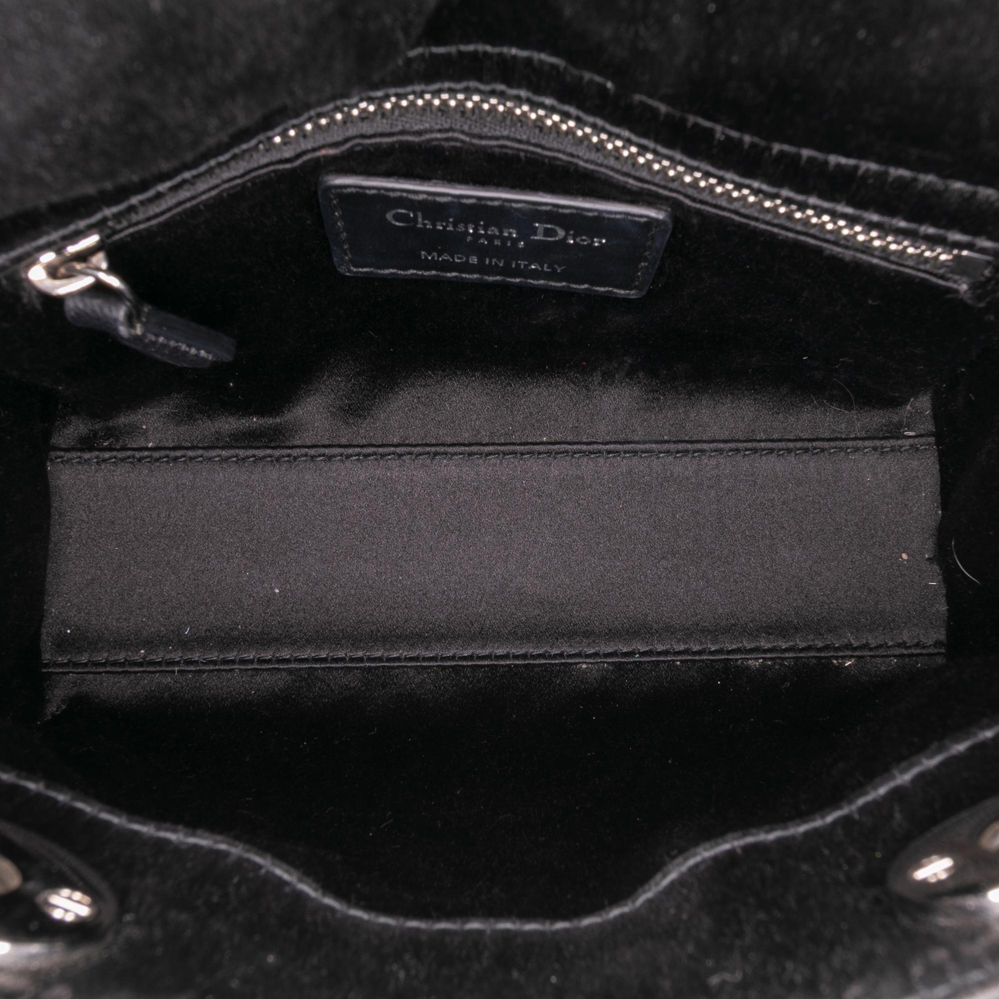 Dior Mini Satin Cannage Strass Crystal Embellished Lady Dior