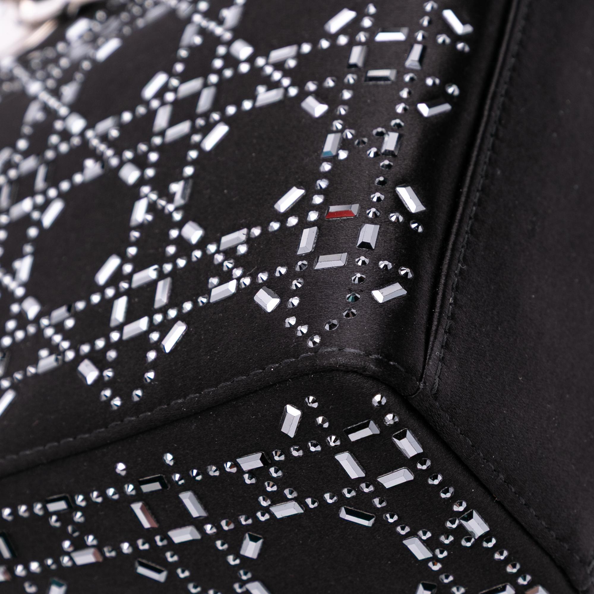 Dior Mini Satin Cannage Strass Crystal Embellished Lady Dior