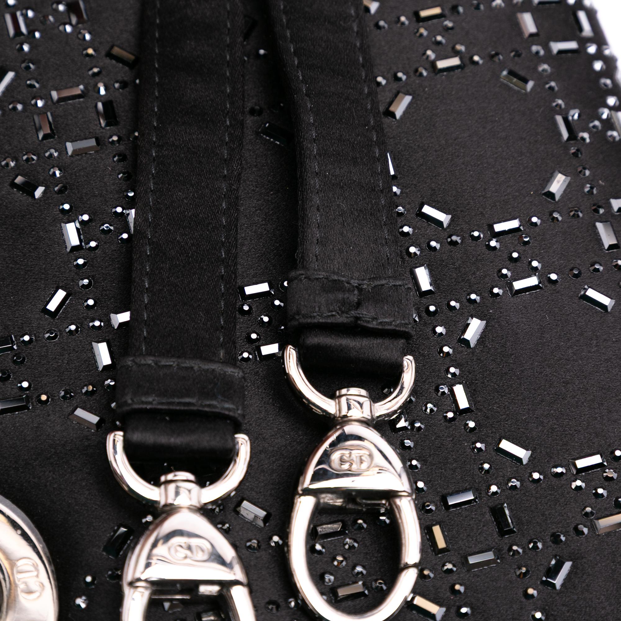 Dior Mini Satin Cannage Strass Crystal Embellished Lady Dior