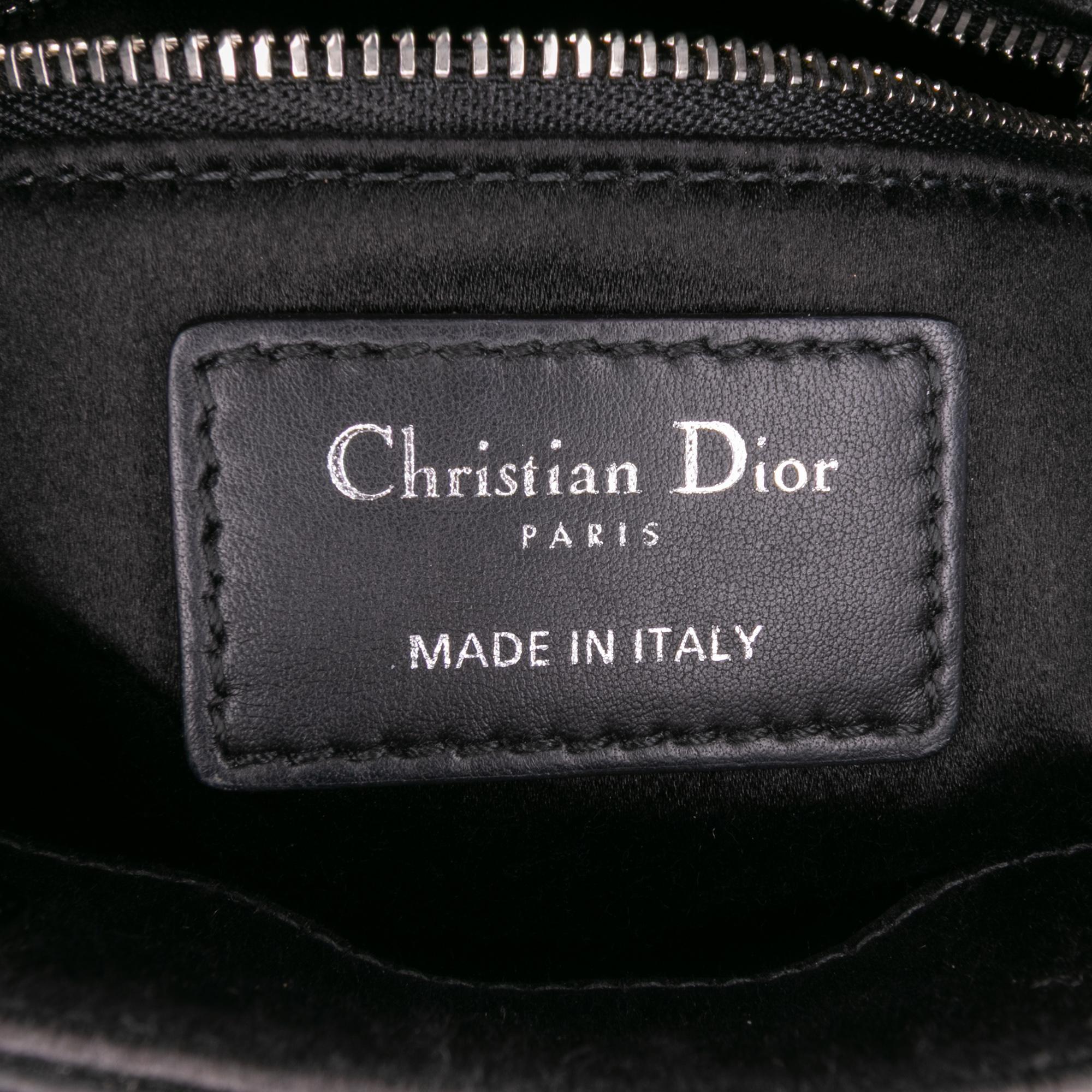 Dior Mini Satin Cannage Strass Crystal Embellished Lady Dior