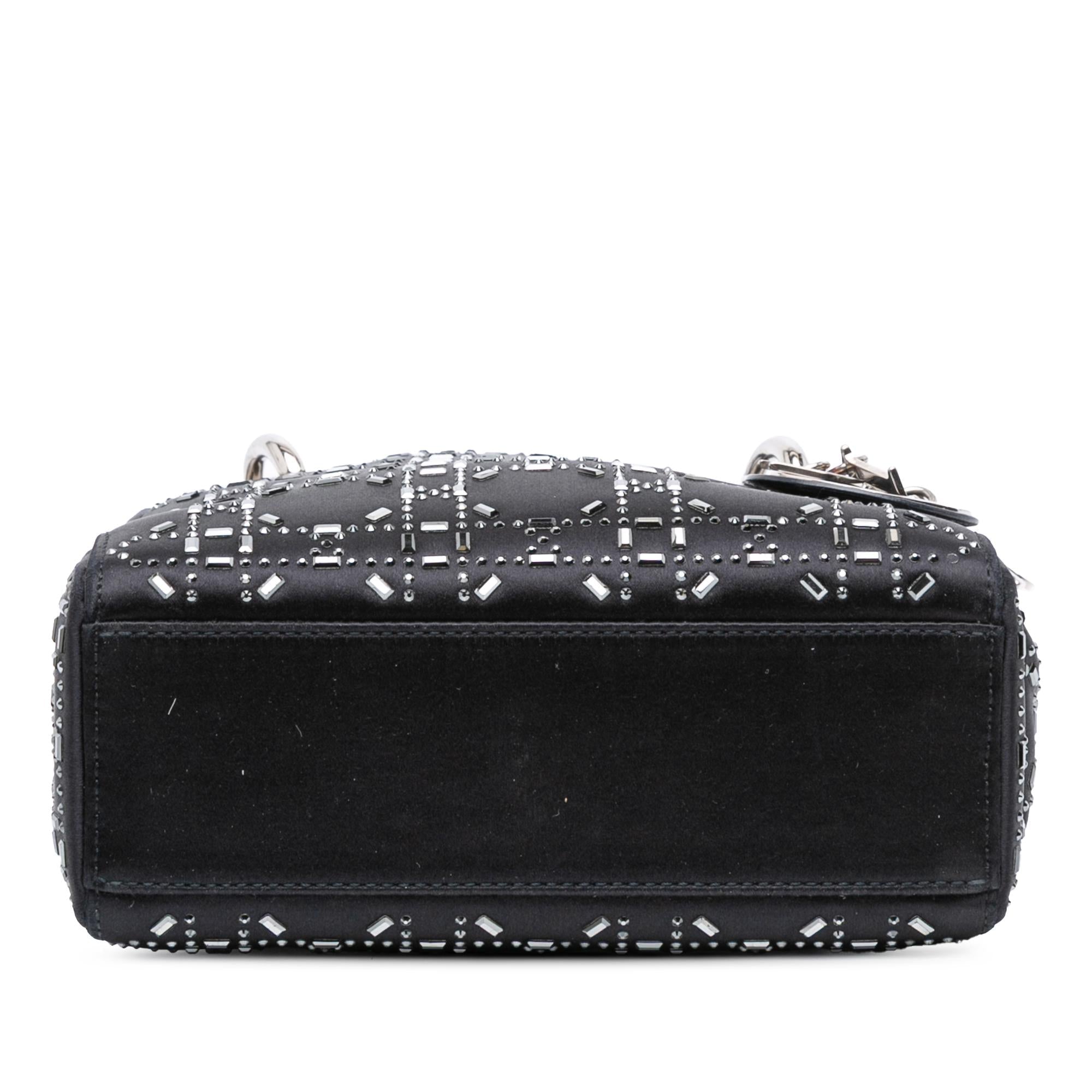 Dior Mini Satin Cannage Strass Crystal Embellished Lady Dior