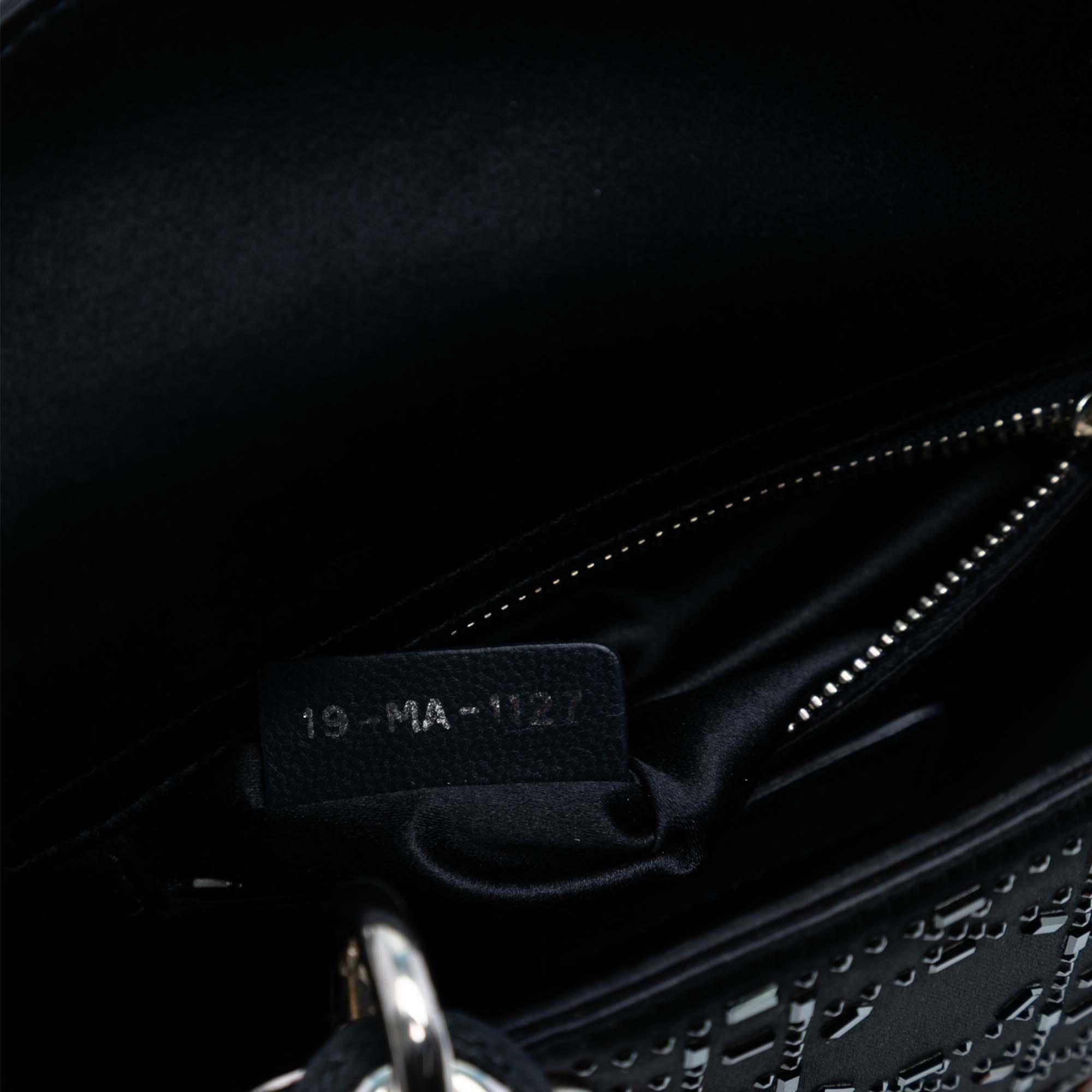 Dior Mini Satin Cannage Strass Crystal Embellished Lady Dior