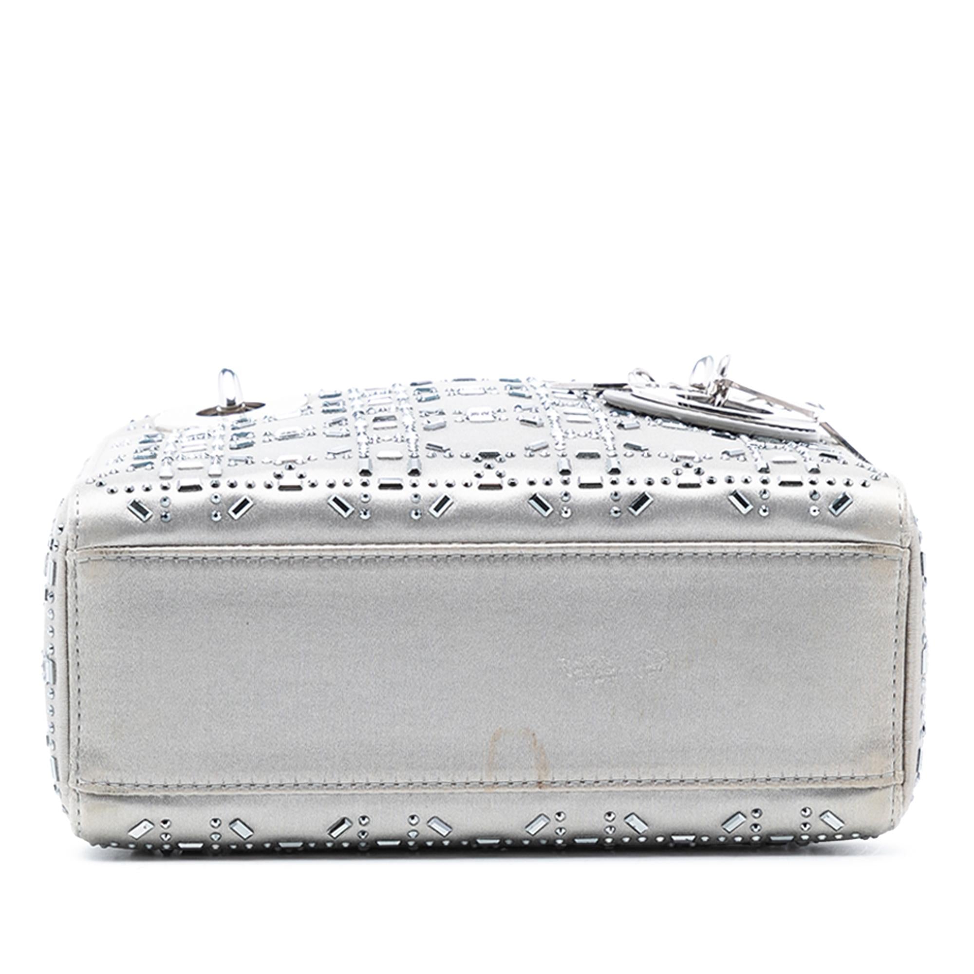 Dior Mini Satin Cannage Strass Crystal Embellished Lady Dior