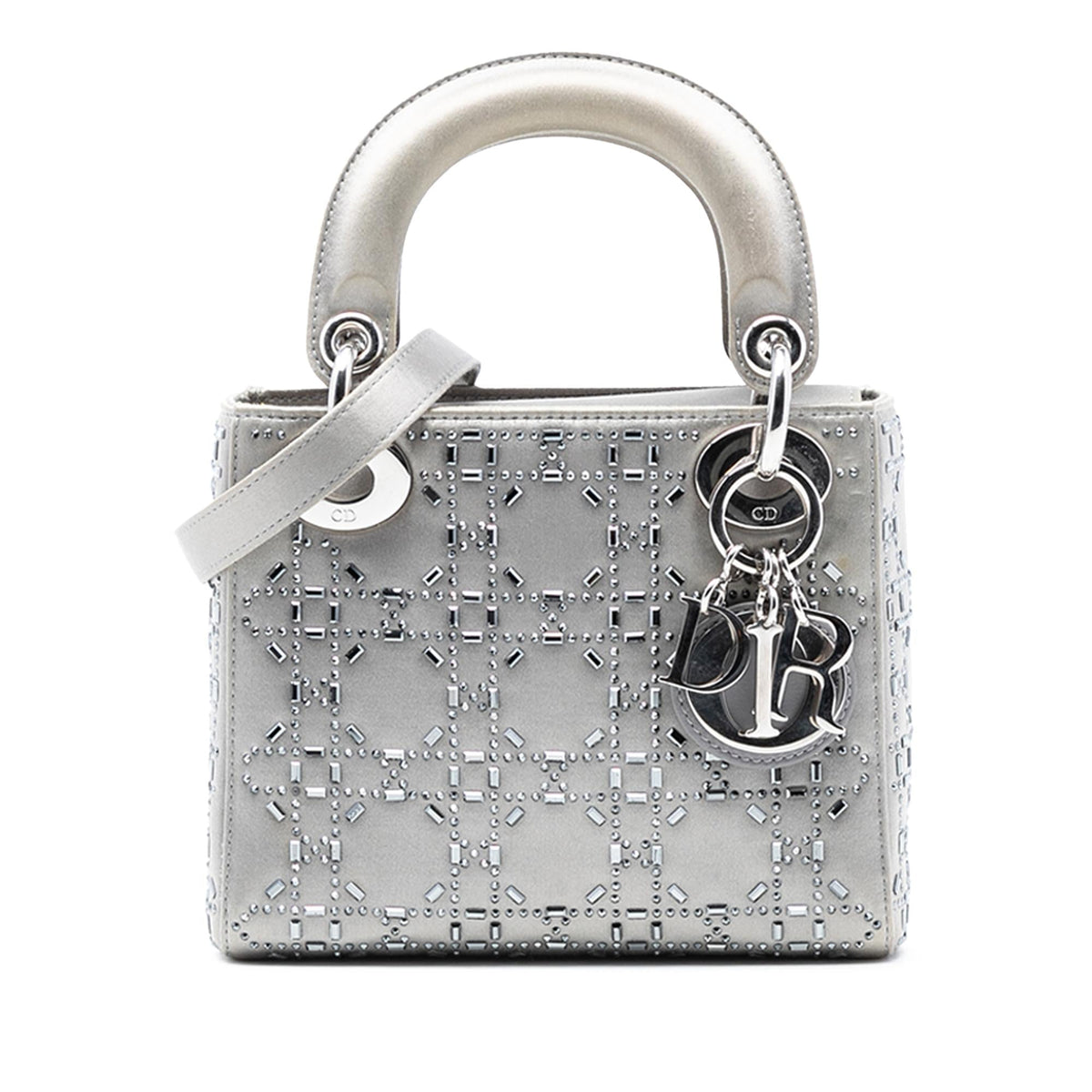 Dior Mini Satin Cannage Strass Crystal Embellished Lady Dior