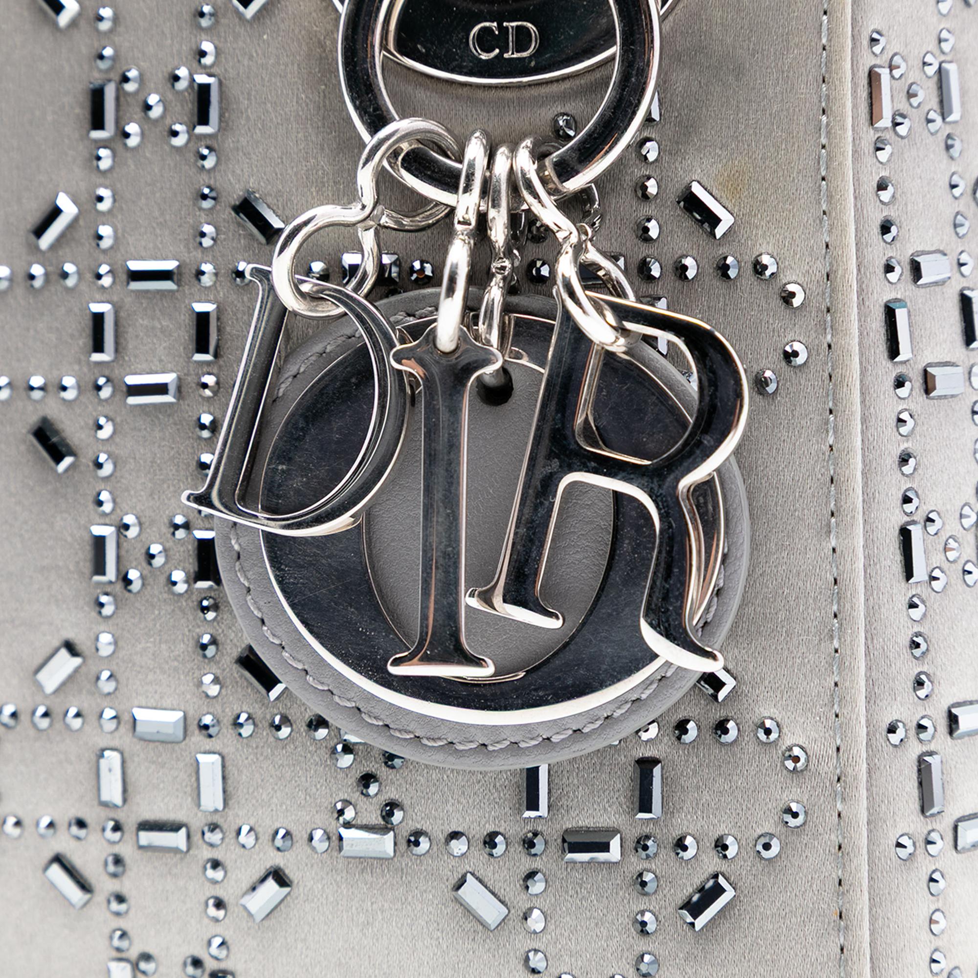 Dior Mini Satin Cannage Strass Crystal Embellished Lady Dior