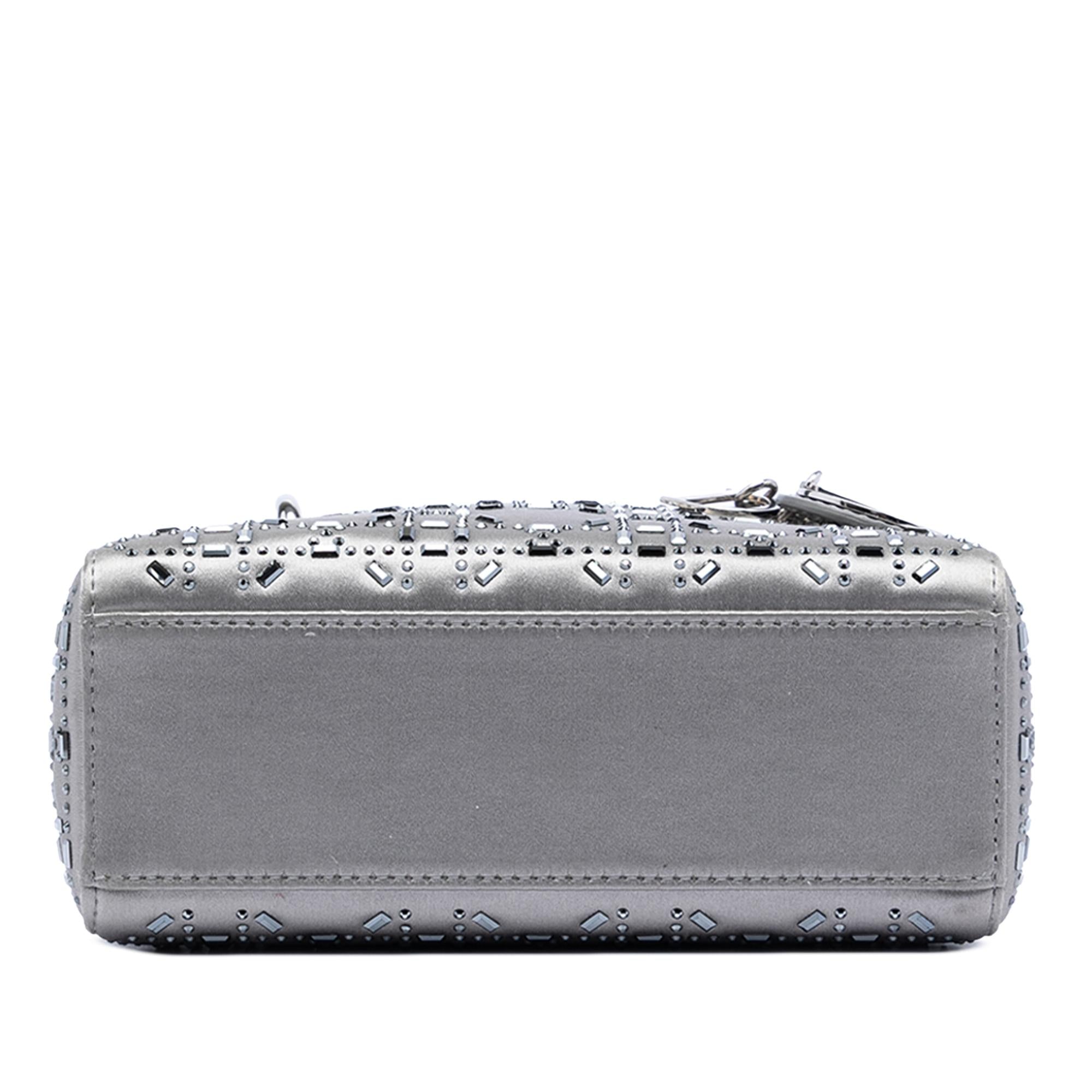 Dior Mini Satin Cannage Strass Crystal Embellished Lady Dior
