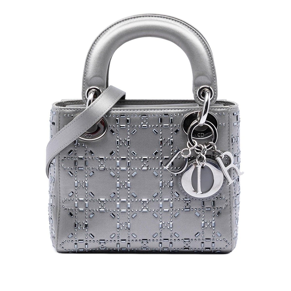 Dior Mini Satin Cannage Strass Crystal Embellished Lady Dior
