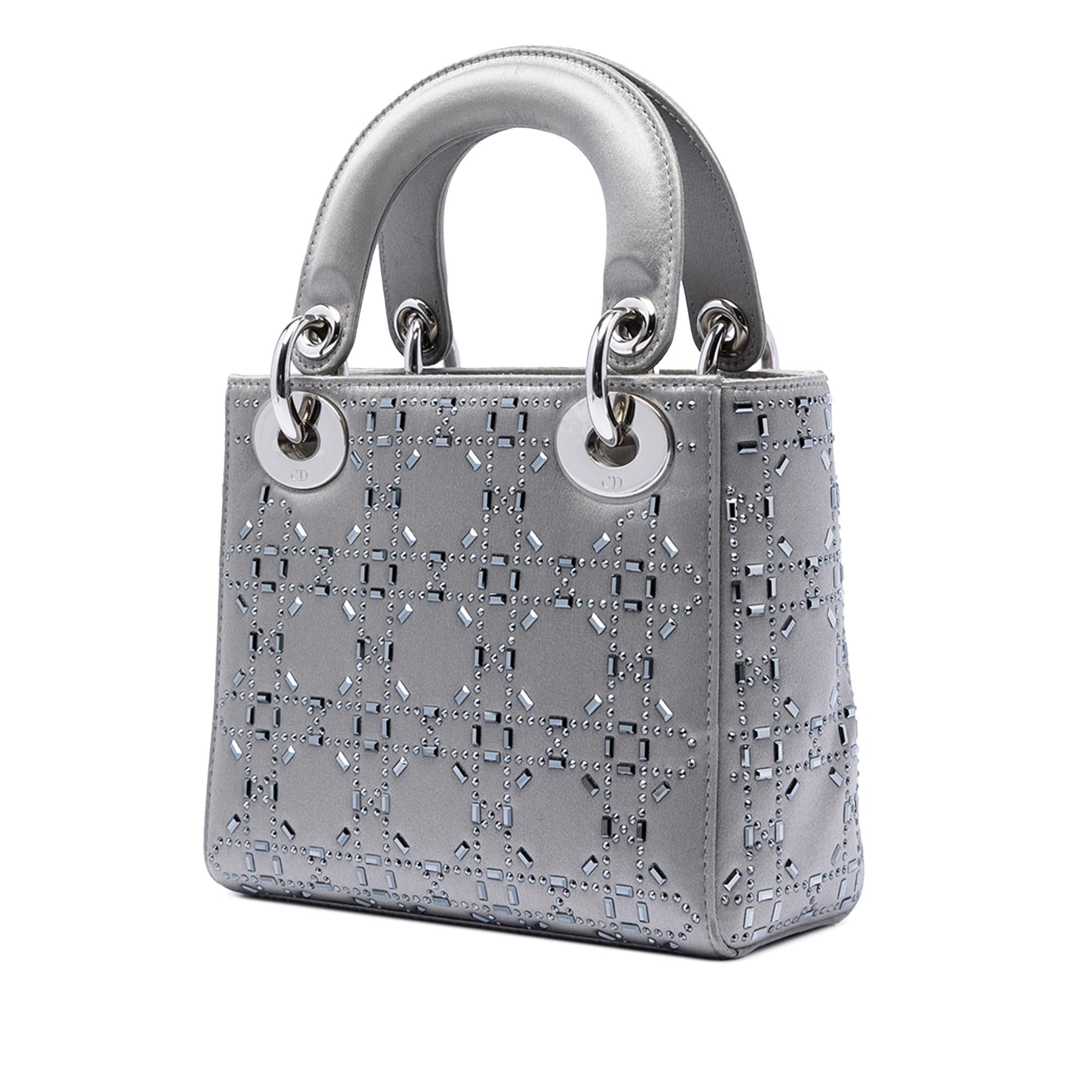 Dior Mini Satin Cannage Strass Crystal Embellished Lady Dior