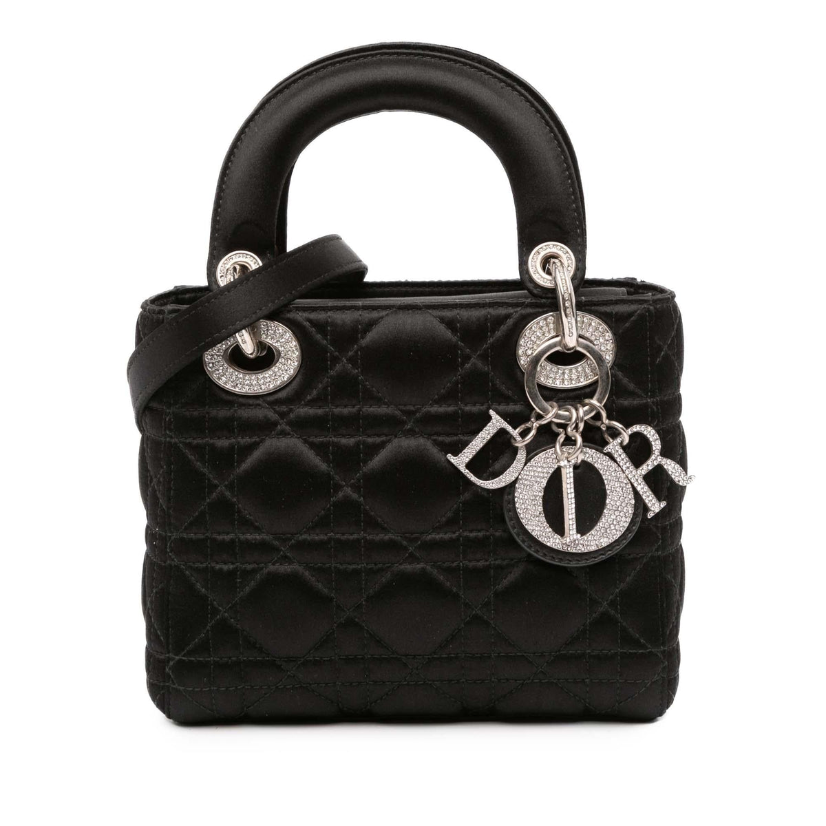 Dior Mini Satin Cannage Swarovski Crystal Lady Dior
