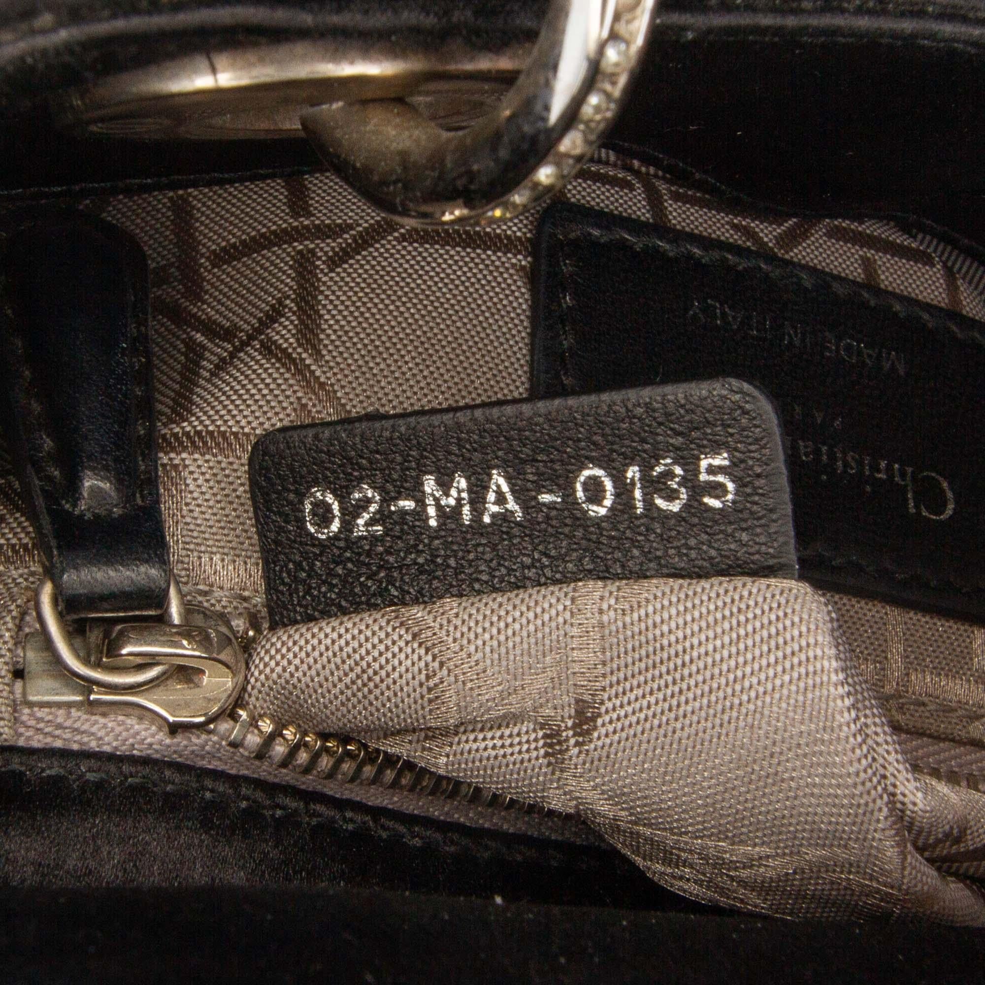 Dior Mini Satin Cannage Swarovski Crystal Lady Dior