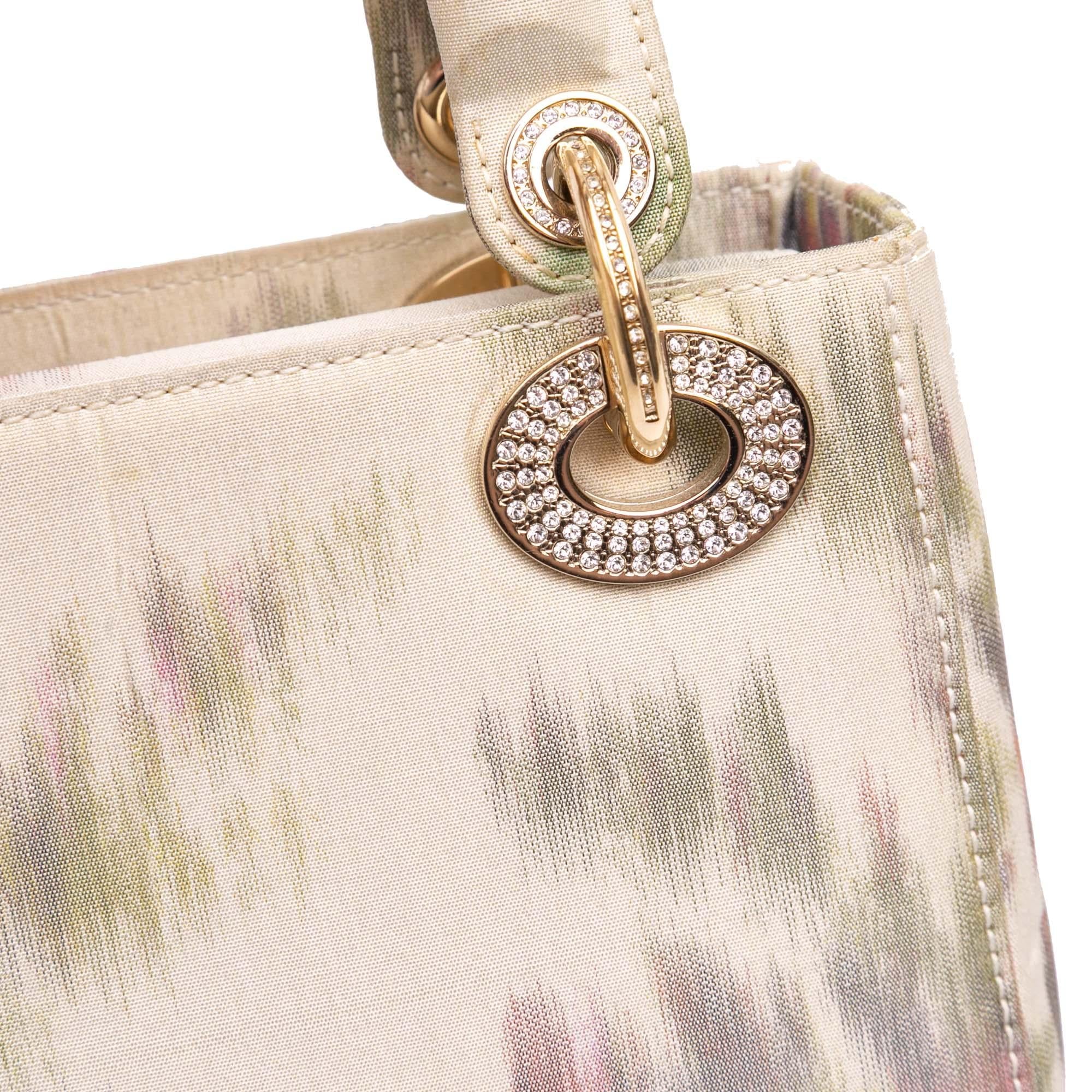 Dior Mini Satin Floral Crystal Lady Dior