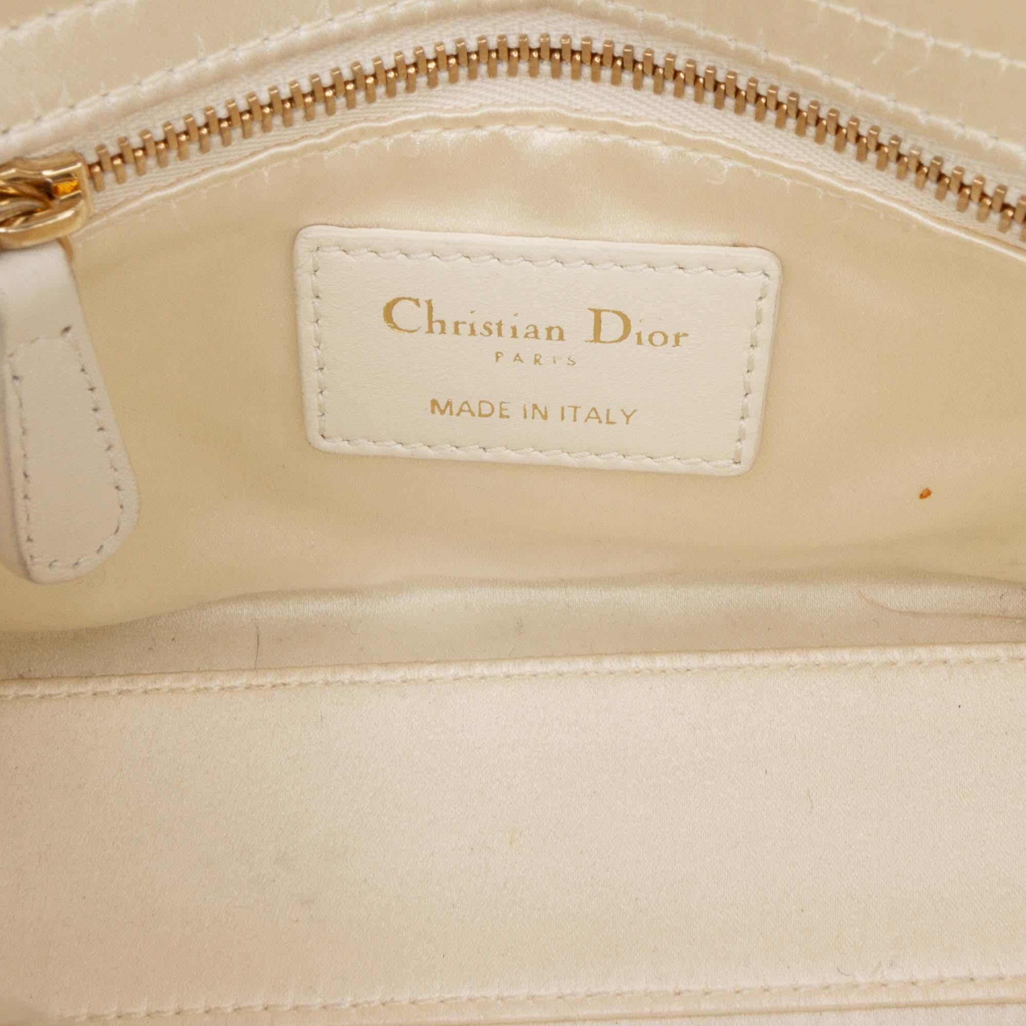 Dior Mini Satin Floral Crystal Lady Dior