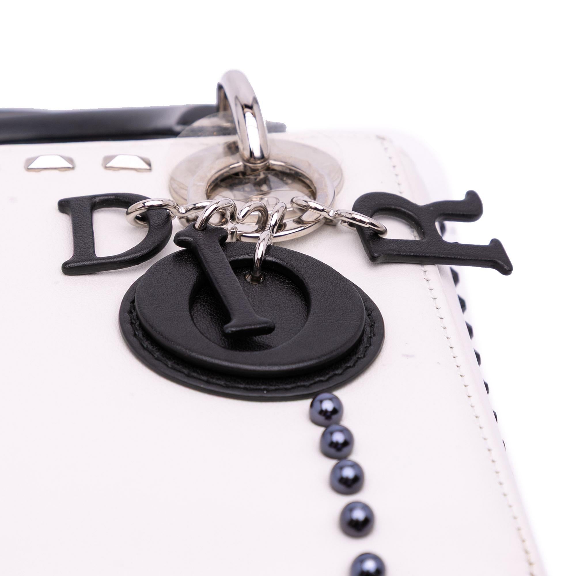 Dior Mini Studded Lambskin Crystal Pearl Lady Dior