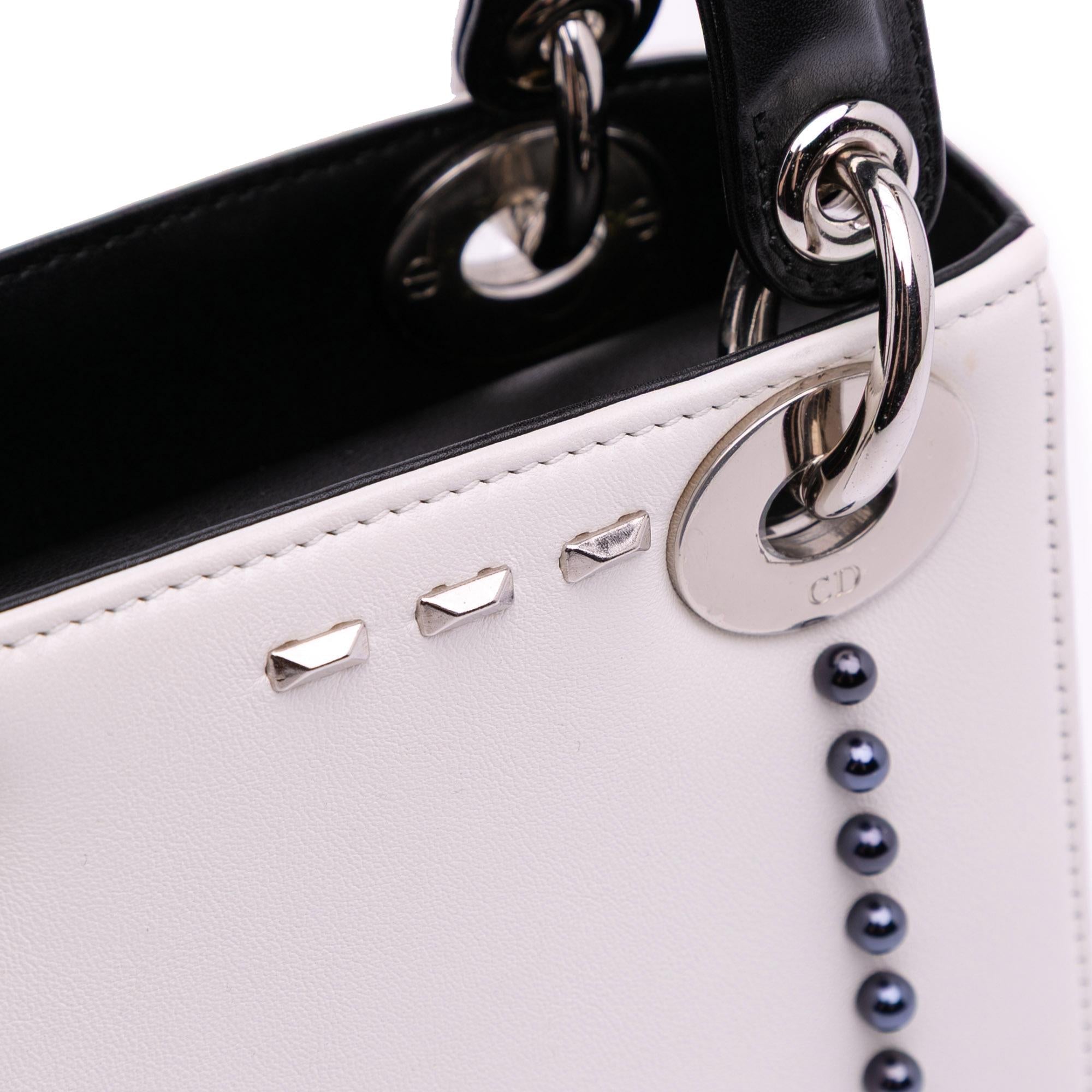 Dior Mini Studded Lambskin Crystal Pearl Lady Dior