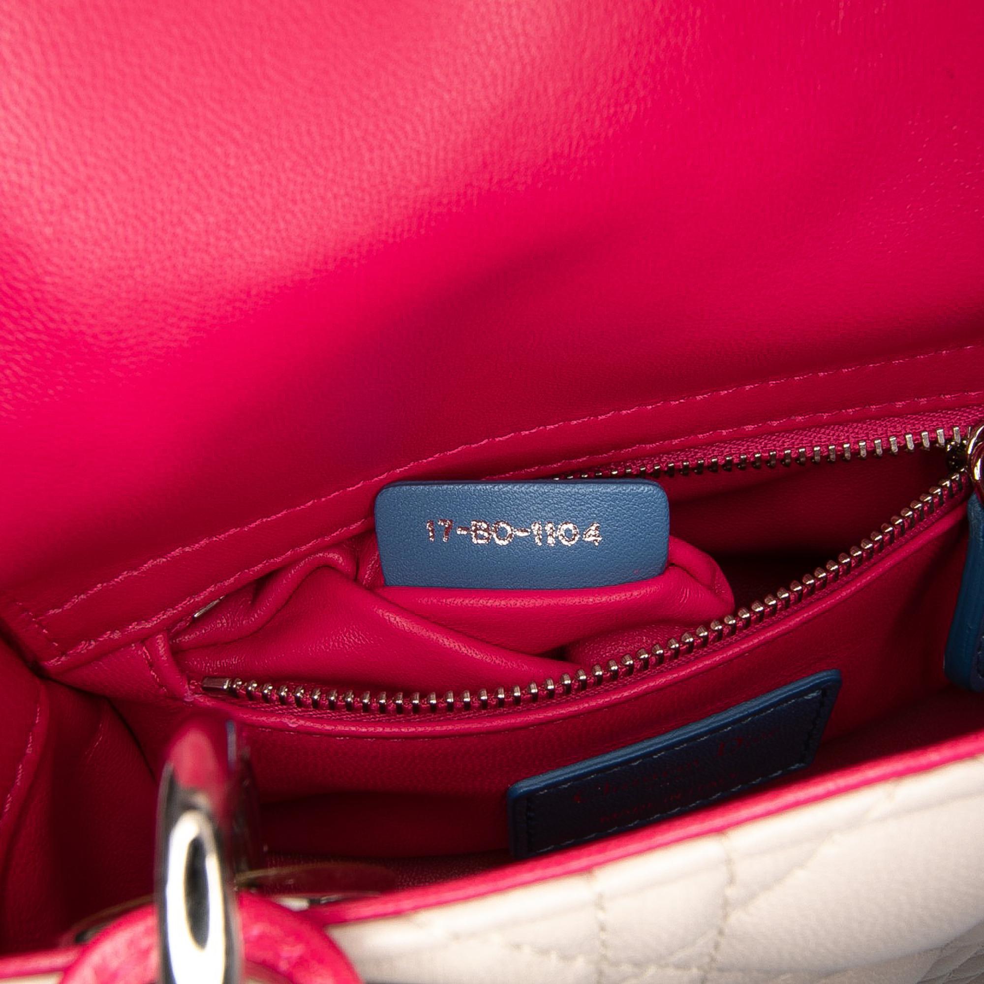 Dior Mini Tricolor Lambskin Cannage Lady Dior