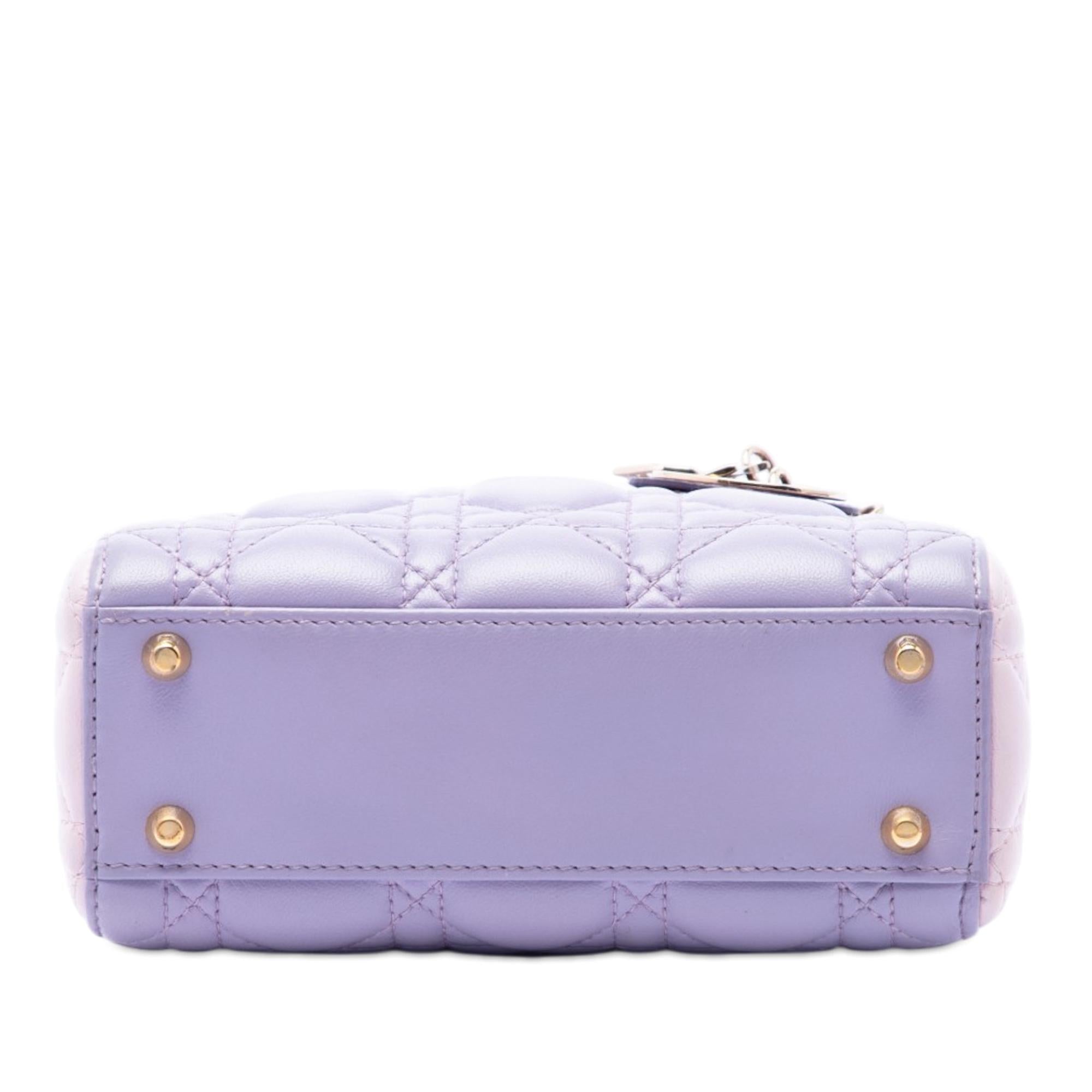 Dior Mini Tricolor Lambskin Cannage Lady Dior