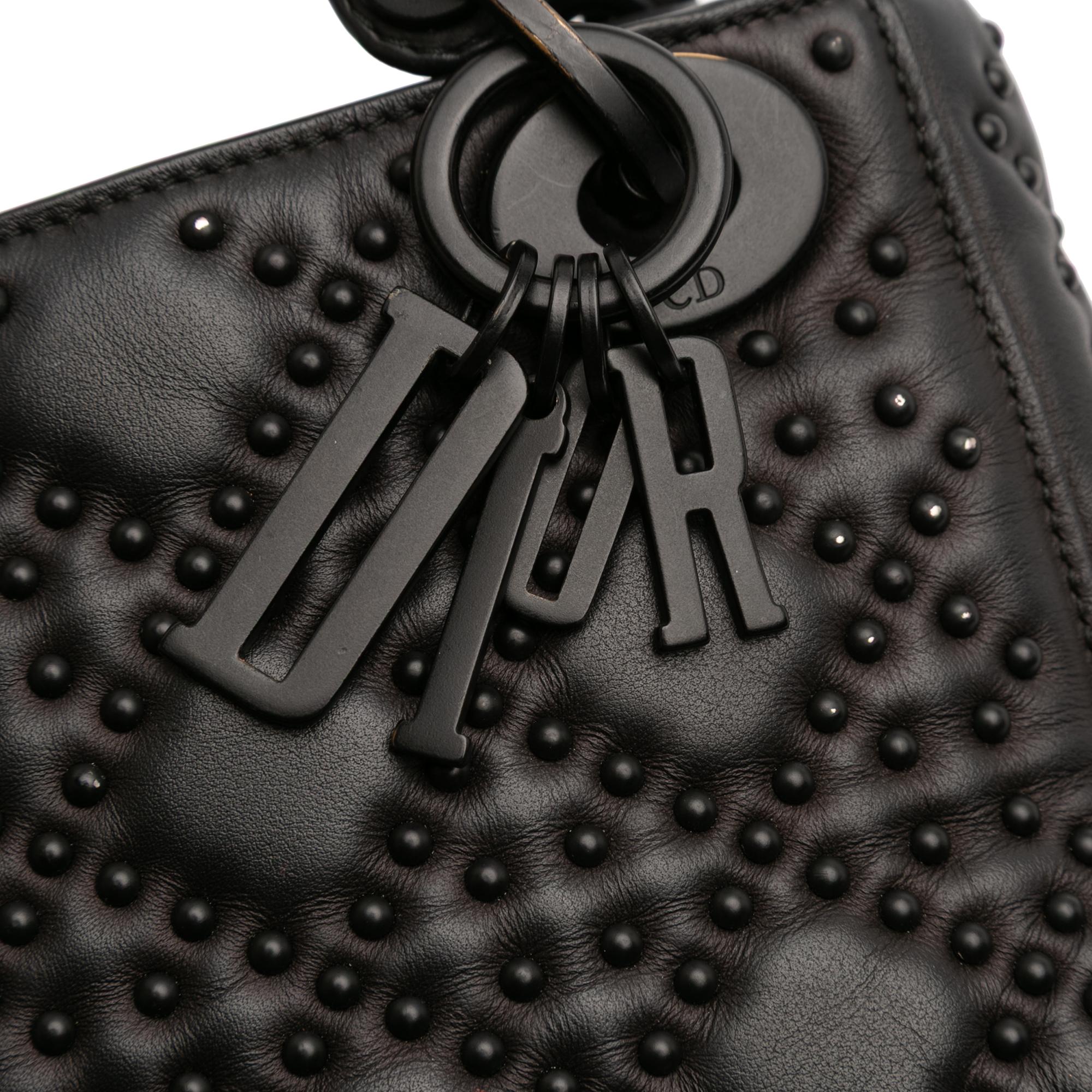 Dior Mini Ultra Matte Calfskin Cannage Studded Supple Lady Dior