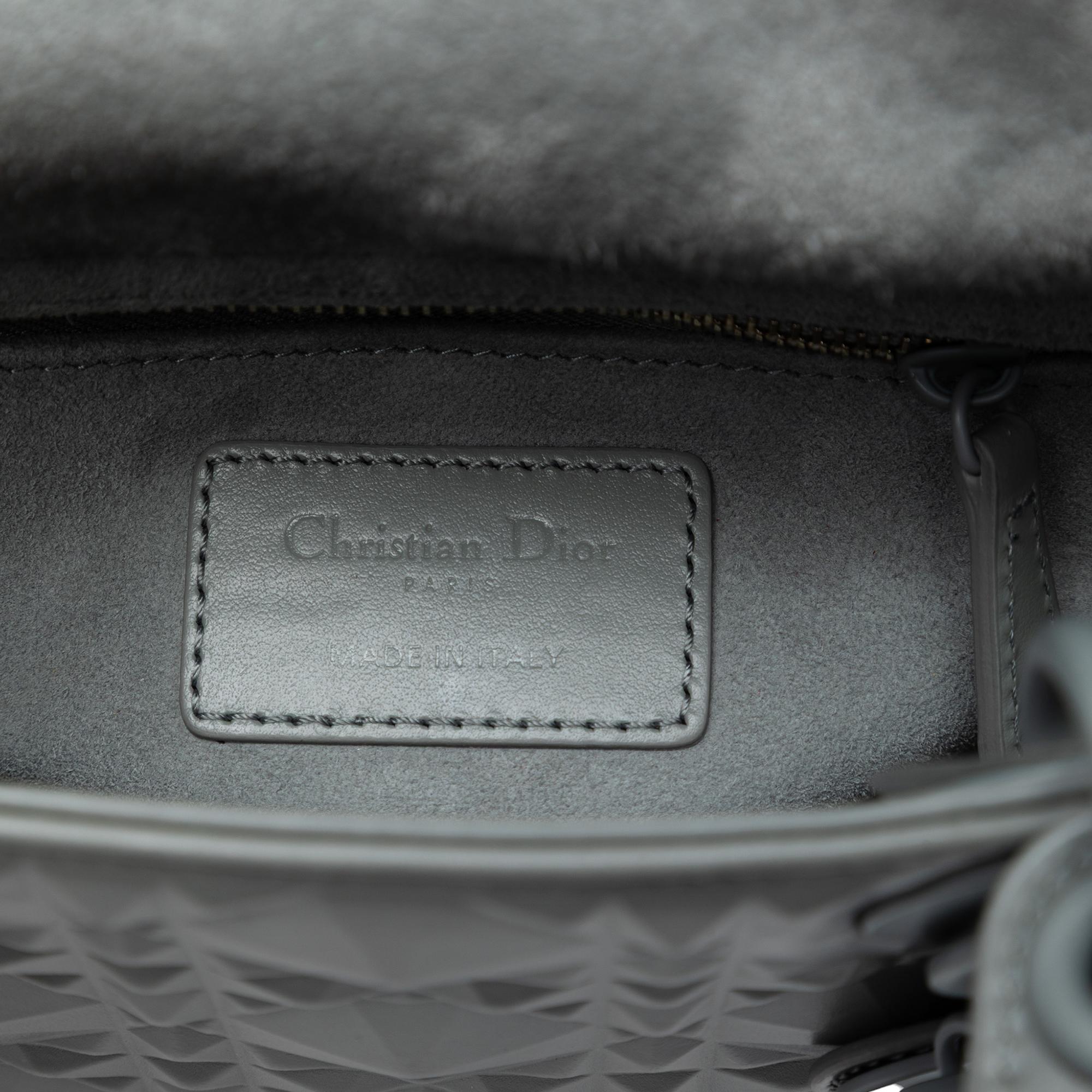 Dior Mini Ultra Matte Calfskin Diamond Cannage Lady Dior