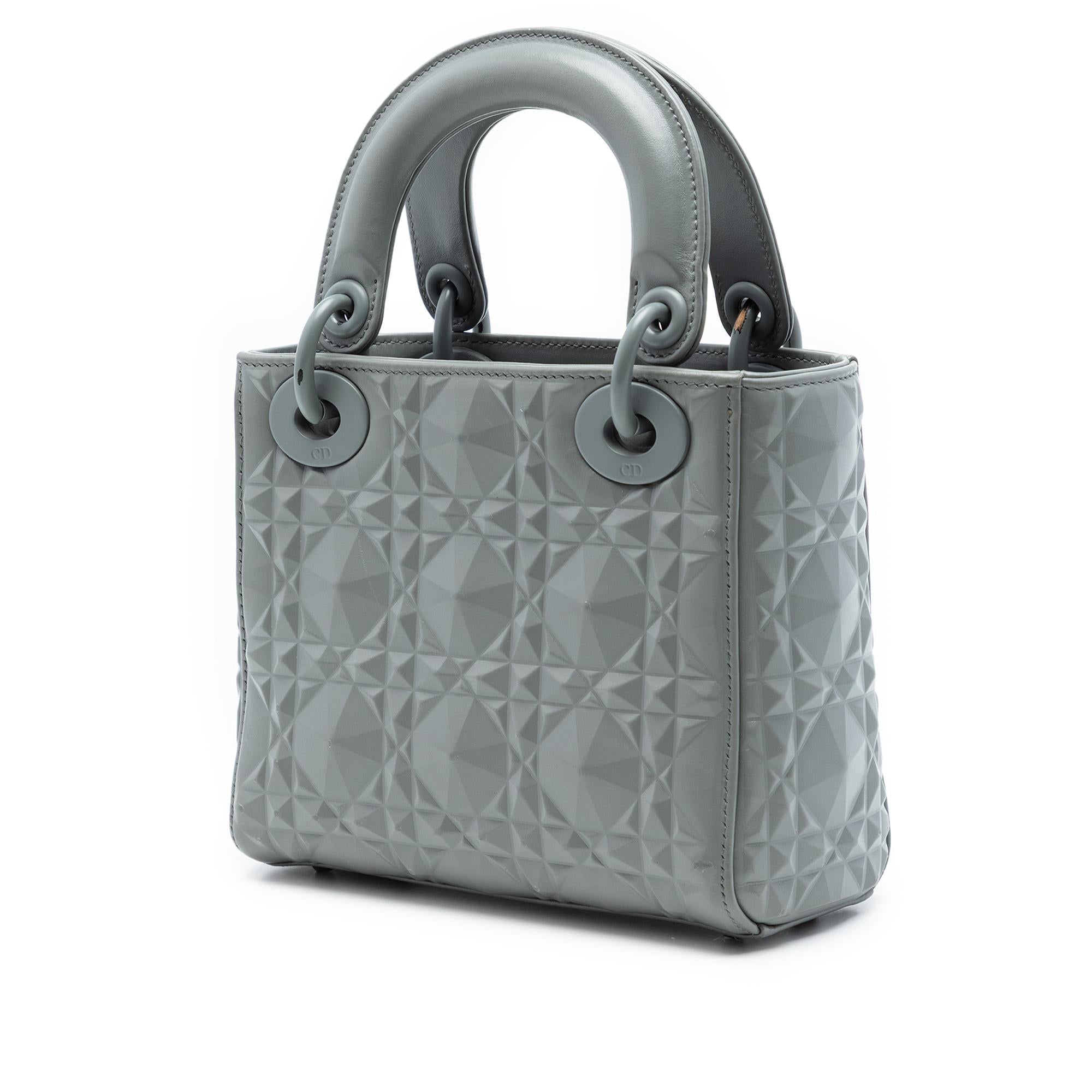 Dior Mini Ultra Matte Calfskin Diamond Cannage Lady Dior