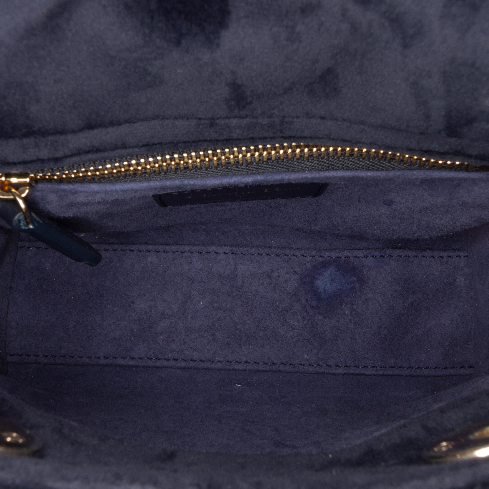 Dior Mini Velvet Cannage Lady Dior