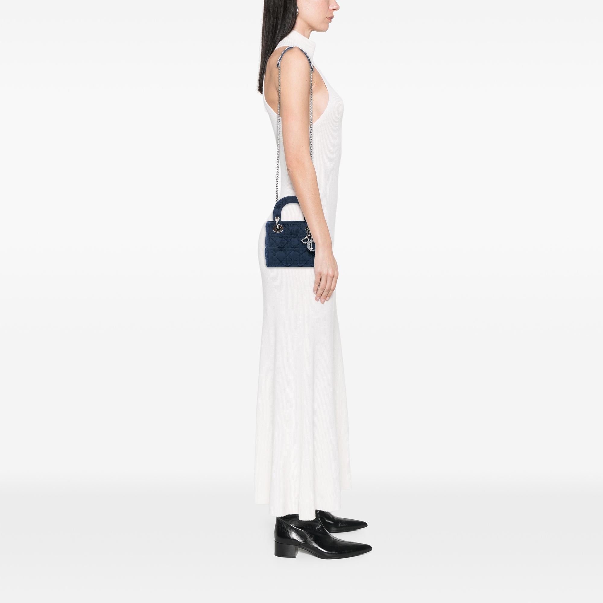 Dior Mini Velvet Cannage Lady Dior