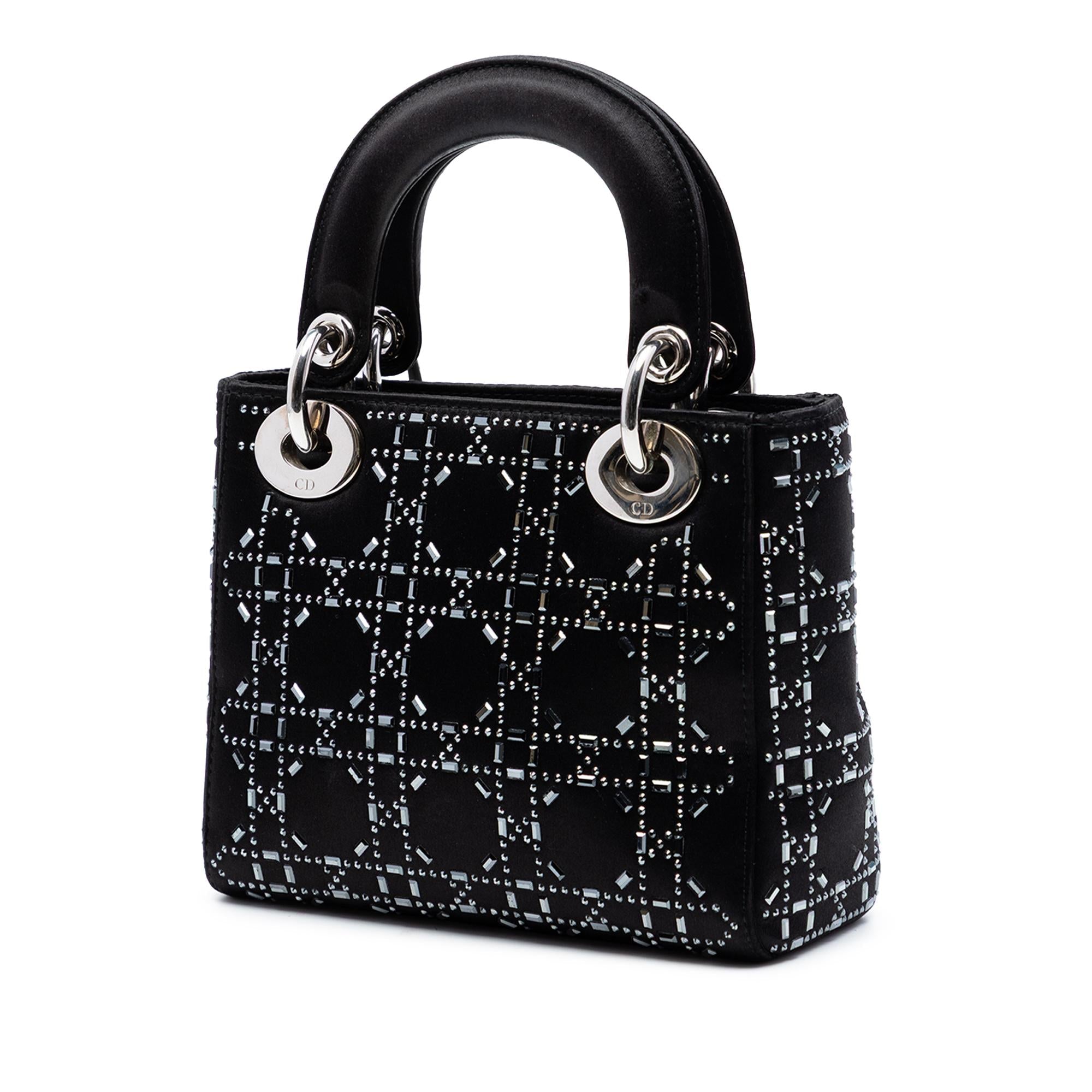 Dior Mini Velvet Cannage Strass Embellished Lady Dior