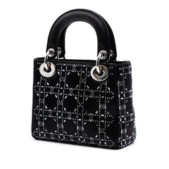 Dior Mini Velvet Cannage Strass Embellished Lady Dior