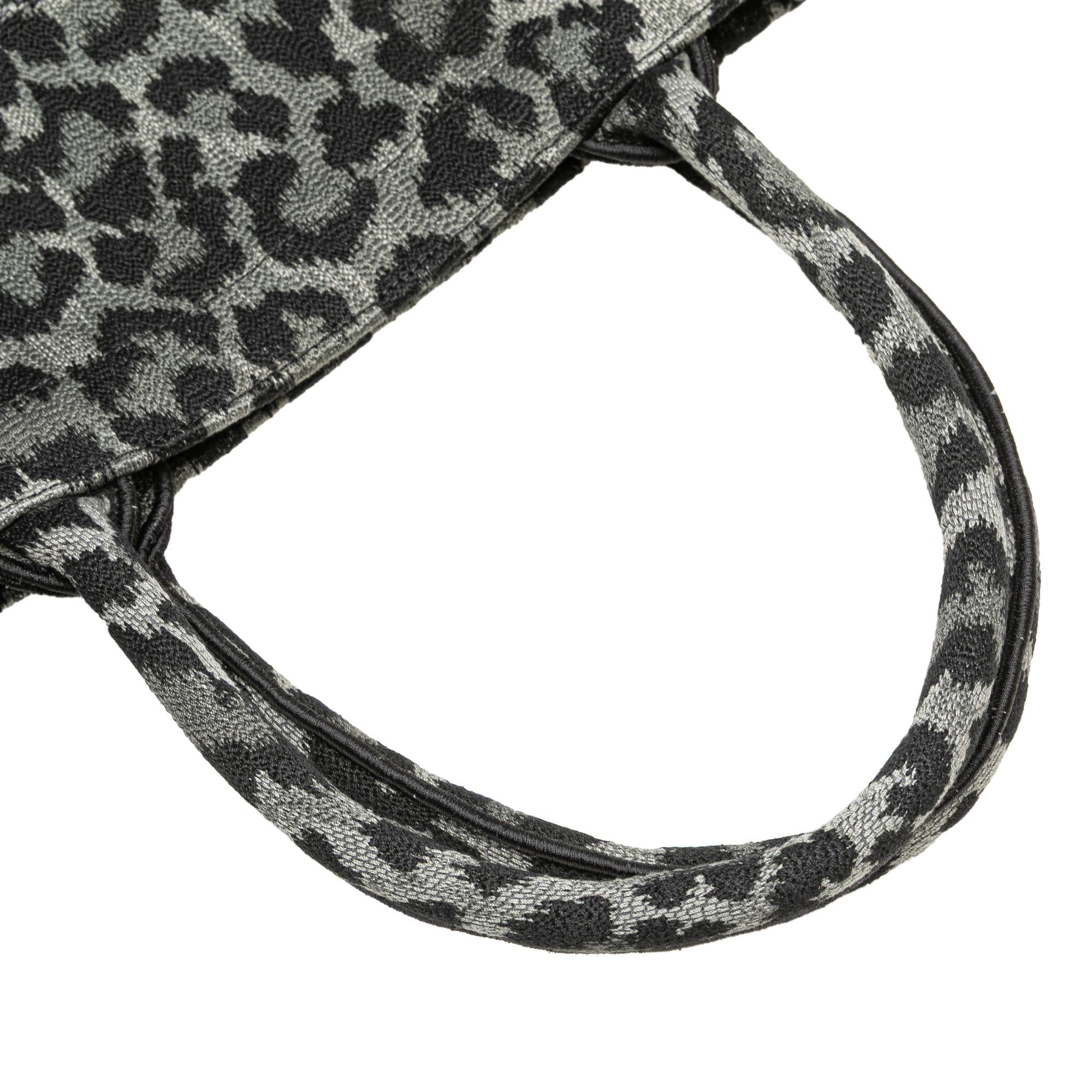 Dior Mizza Large Embroidered Canvas Leopard Book Tote