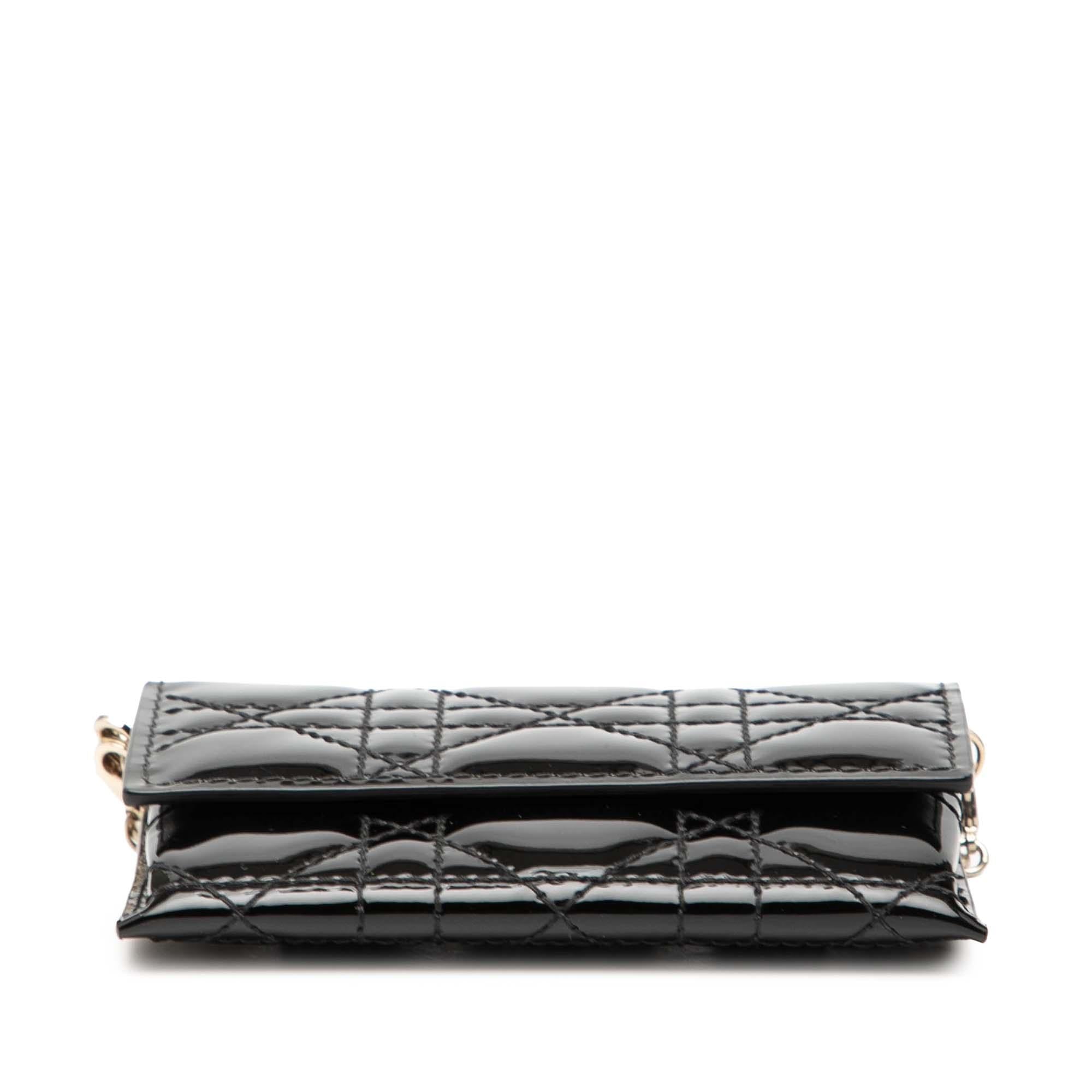 Dior Nano Patent Cannage Lady Dior Chain Convertible Belt Pouch