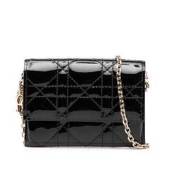Dior Nano Patent Cannage Lady Dior Chain Convertible Belt Pouch