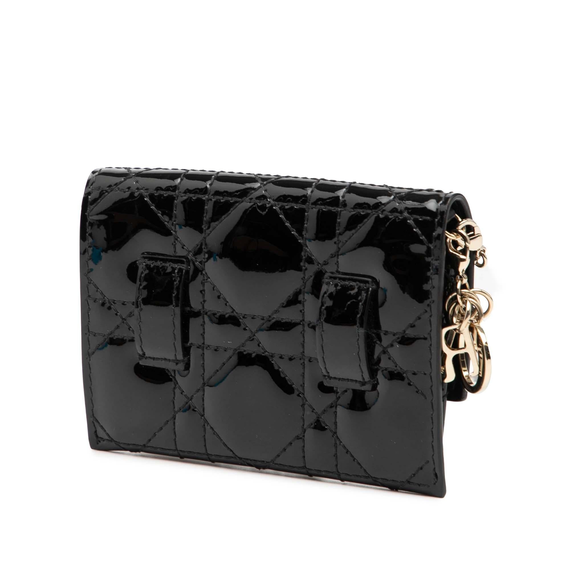 Dior Nano Patent Cannage Lady Dior Chain Convertible Belt Pouch