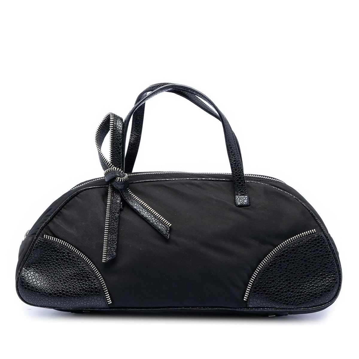 Dior Nylon and Calfskin Bow Handbag