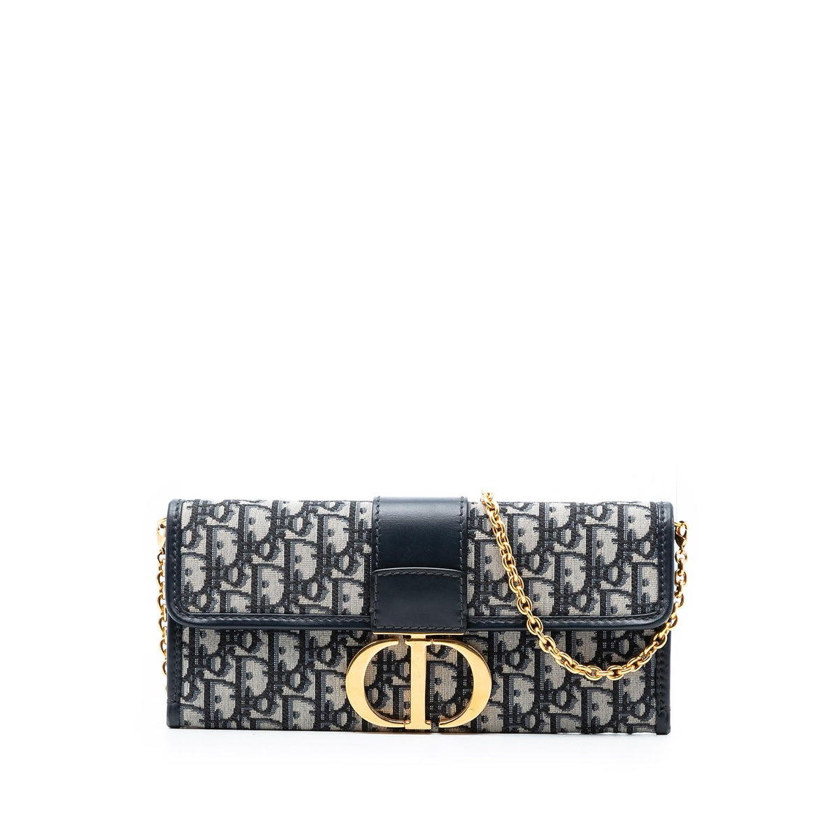 Dior Oblique Canvas 30 Montaigne Clutch With Chain