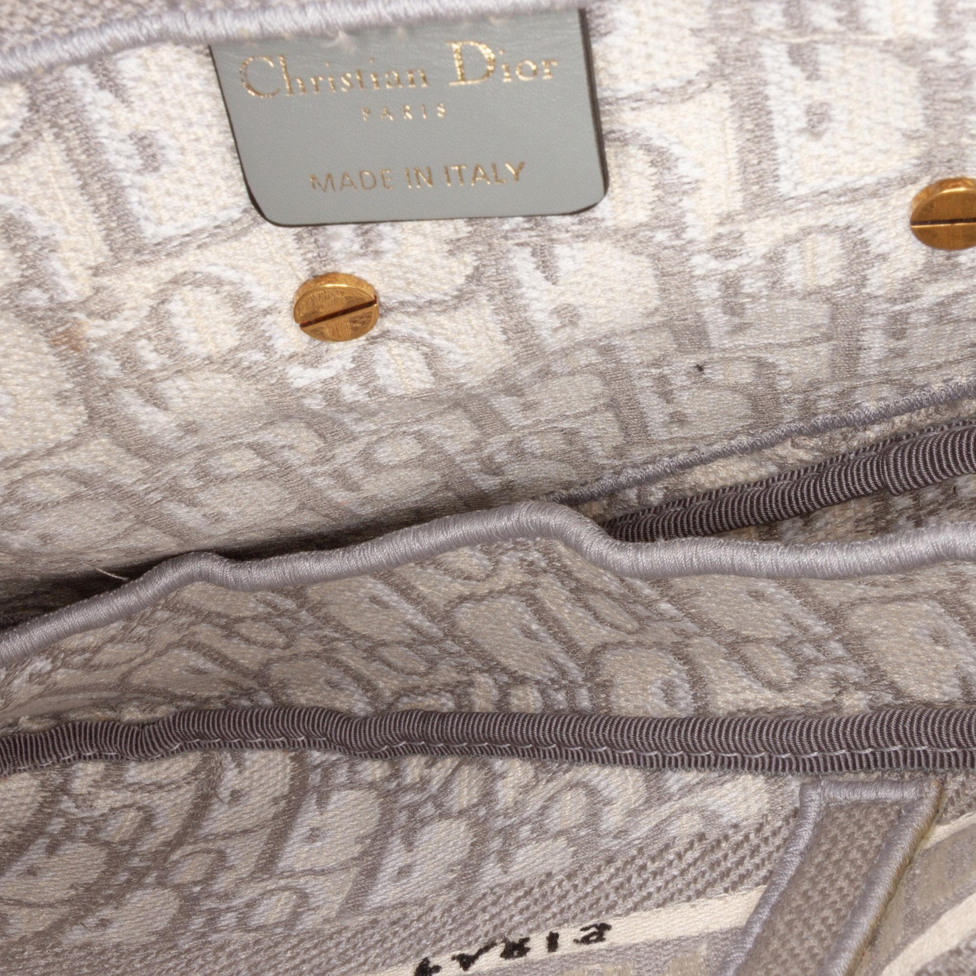 Dior Oblique Canvas Embroidered Saddle Bag