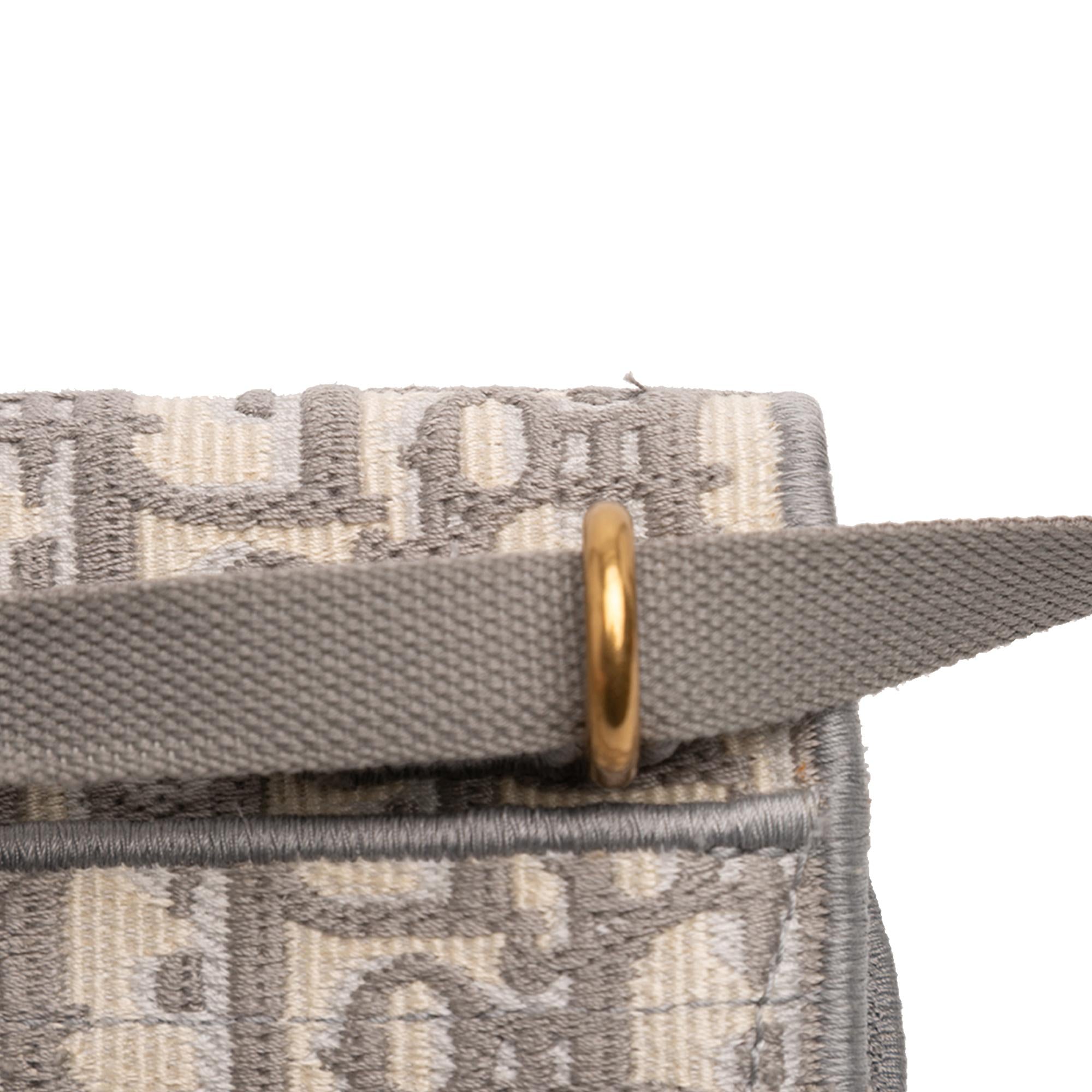 Dior Oblique Canvas Embroidered Saddle Belt Bag