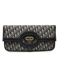 Dior Oblique Canvas Fold Over Clutch