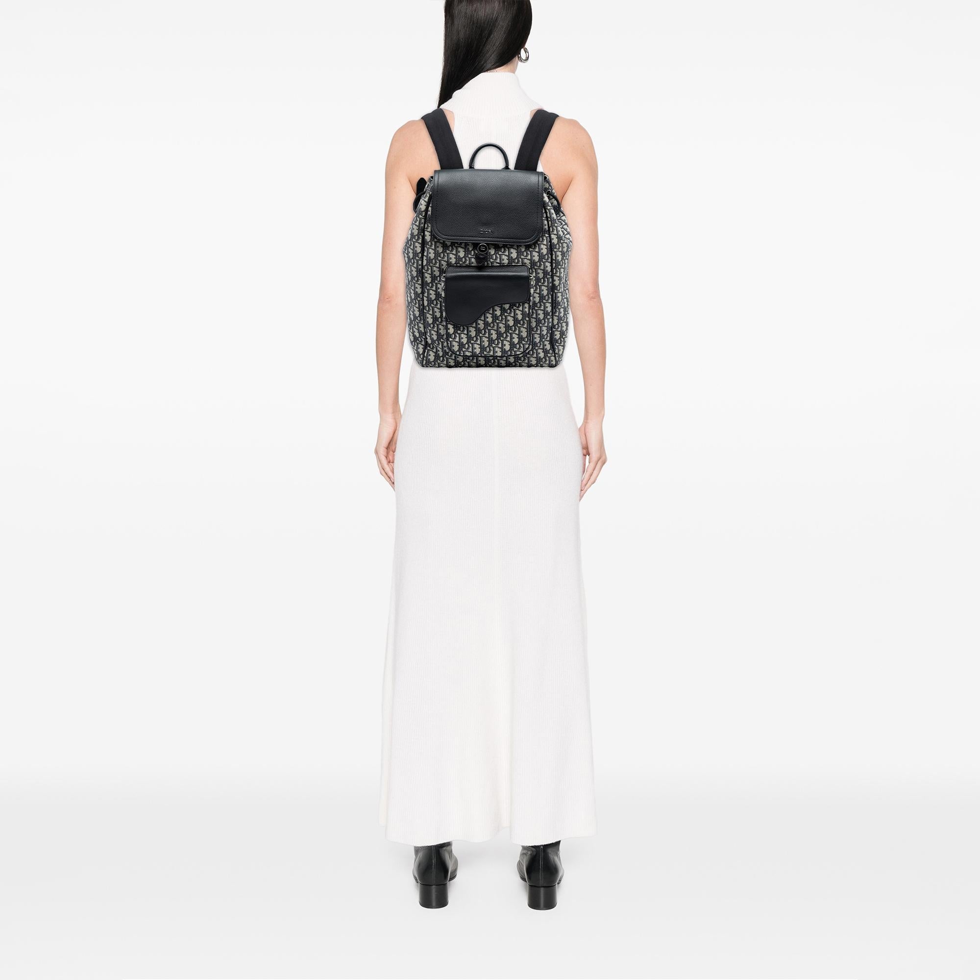 Dior Oblique Canvas Saddle Backpack